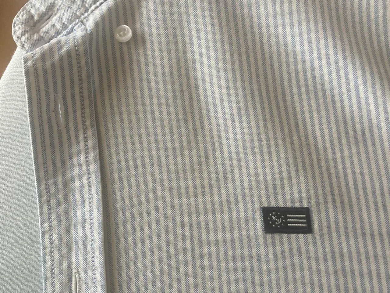 Billede 8 - Blå- og hvidstribet herreskjorte str XL