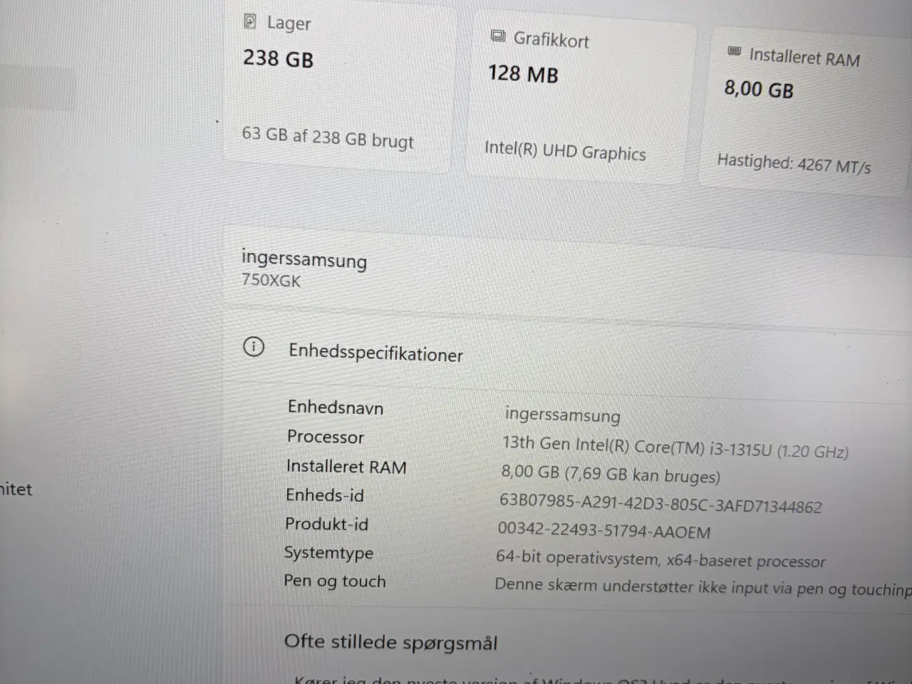 Billede 3 - Samsung Galaxy book 4 i3-1315u/8/256/IPS 15,6” 