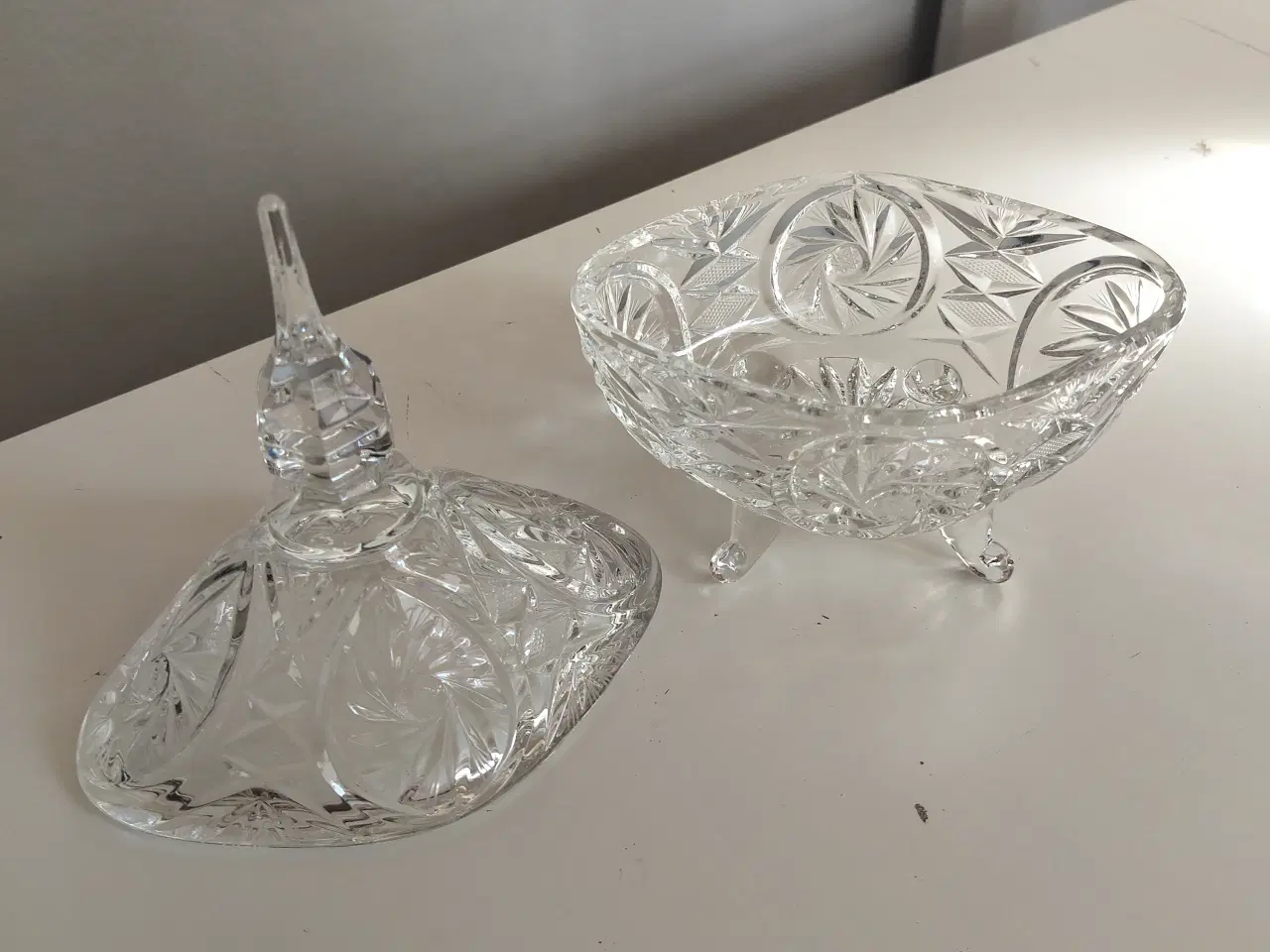 Billede 5 - Krystal skål med låg oval og meget fin