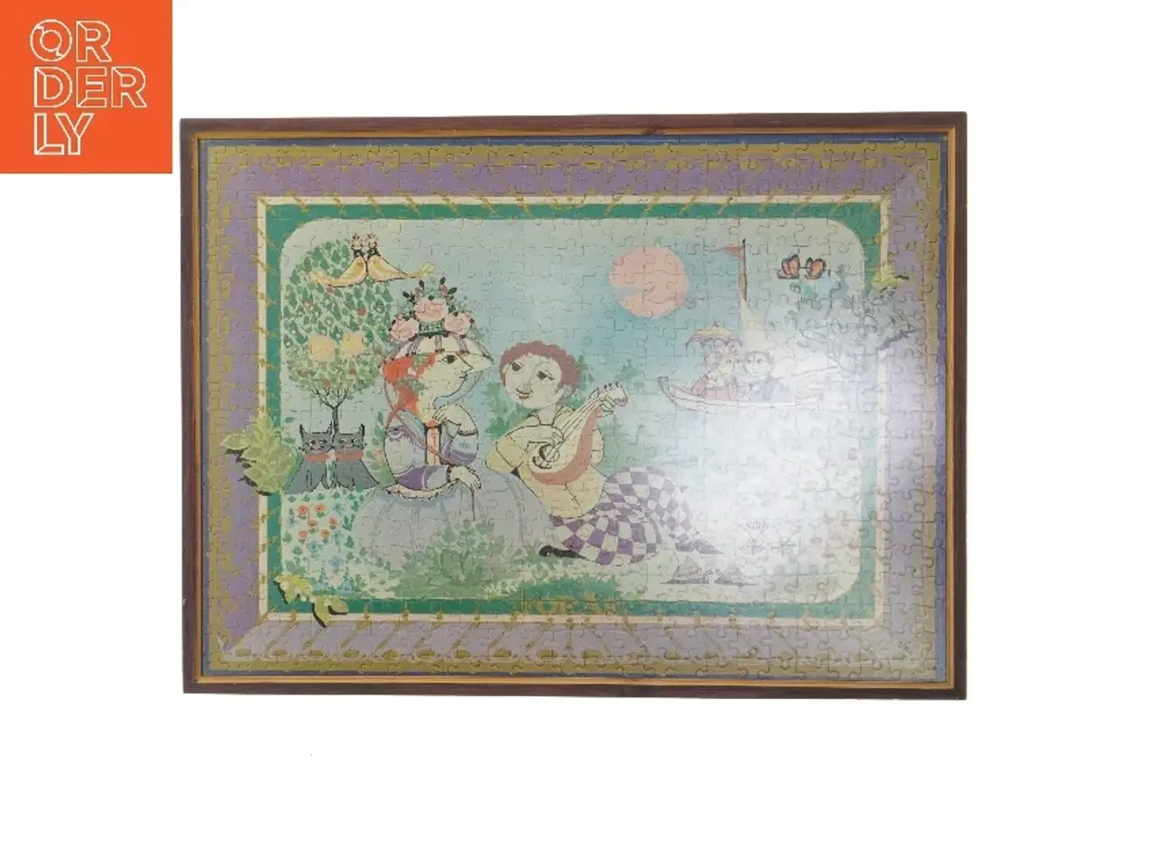 Billede 1 - Bjørn Wiinblad Forår puslespil i ramme (str. 51x37,5 cm)