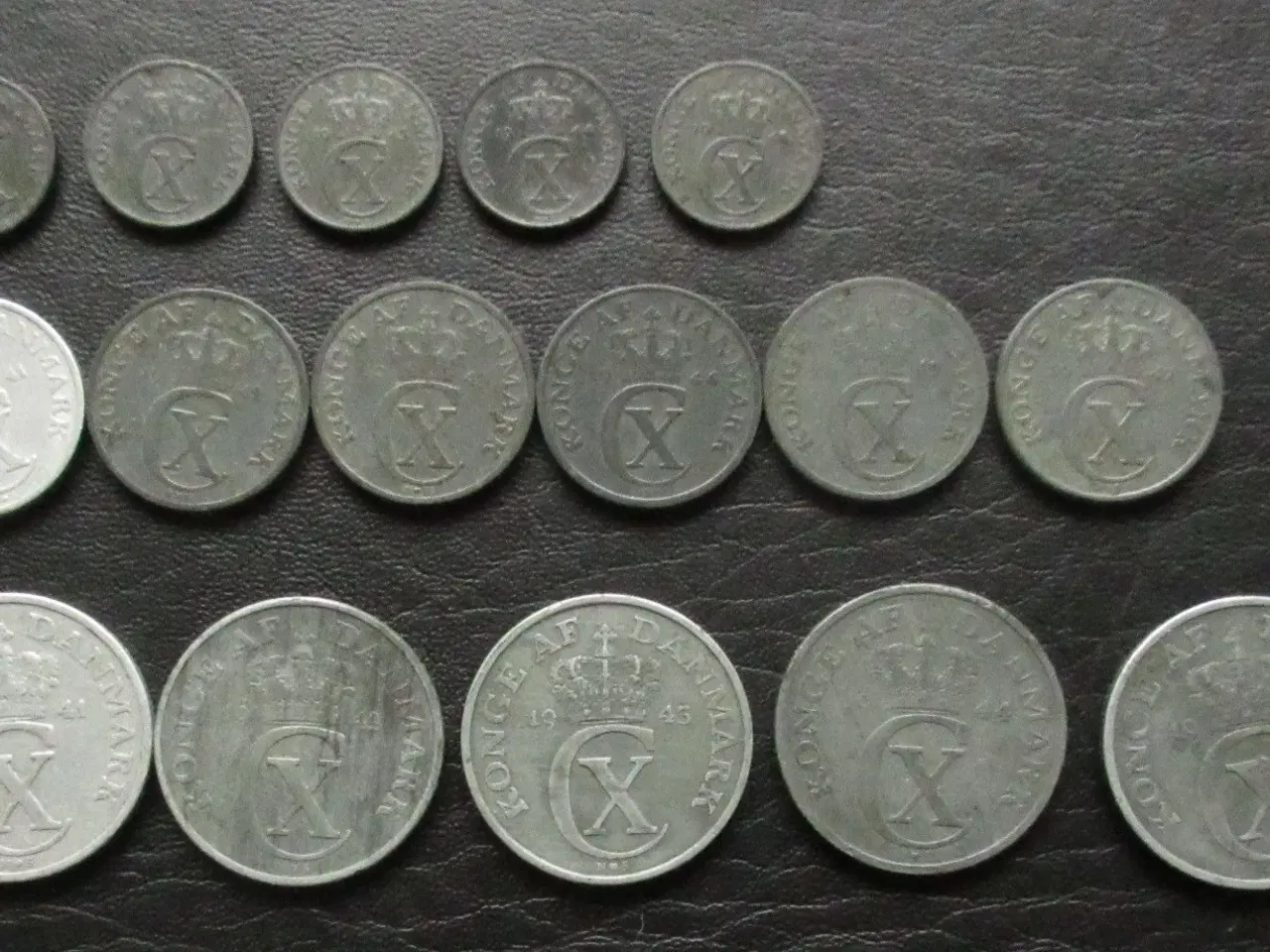 Billede 1 - 1-2 og 5 ører zink 1941-1947 komplette sæt WW2