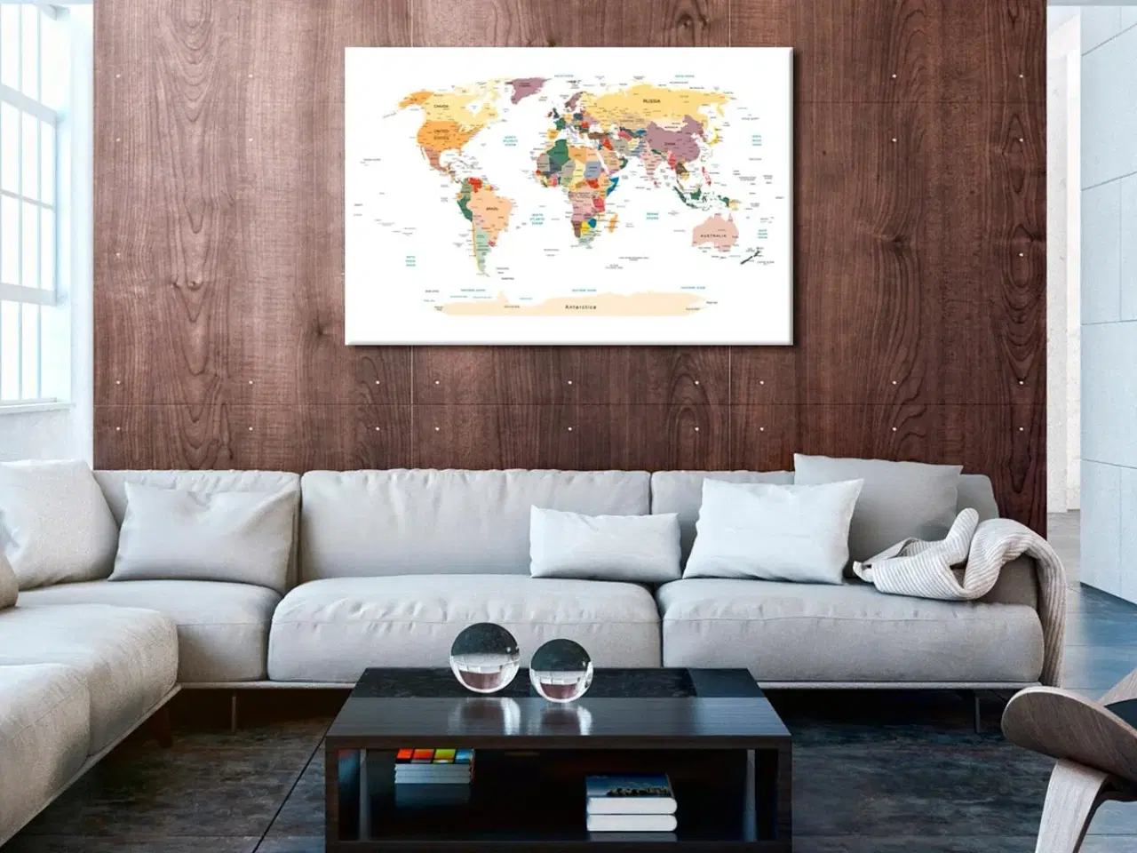 Billede 2 - Billede på kork - World Map - 60 x 40 cm