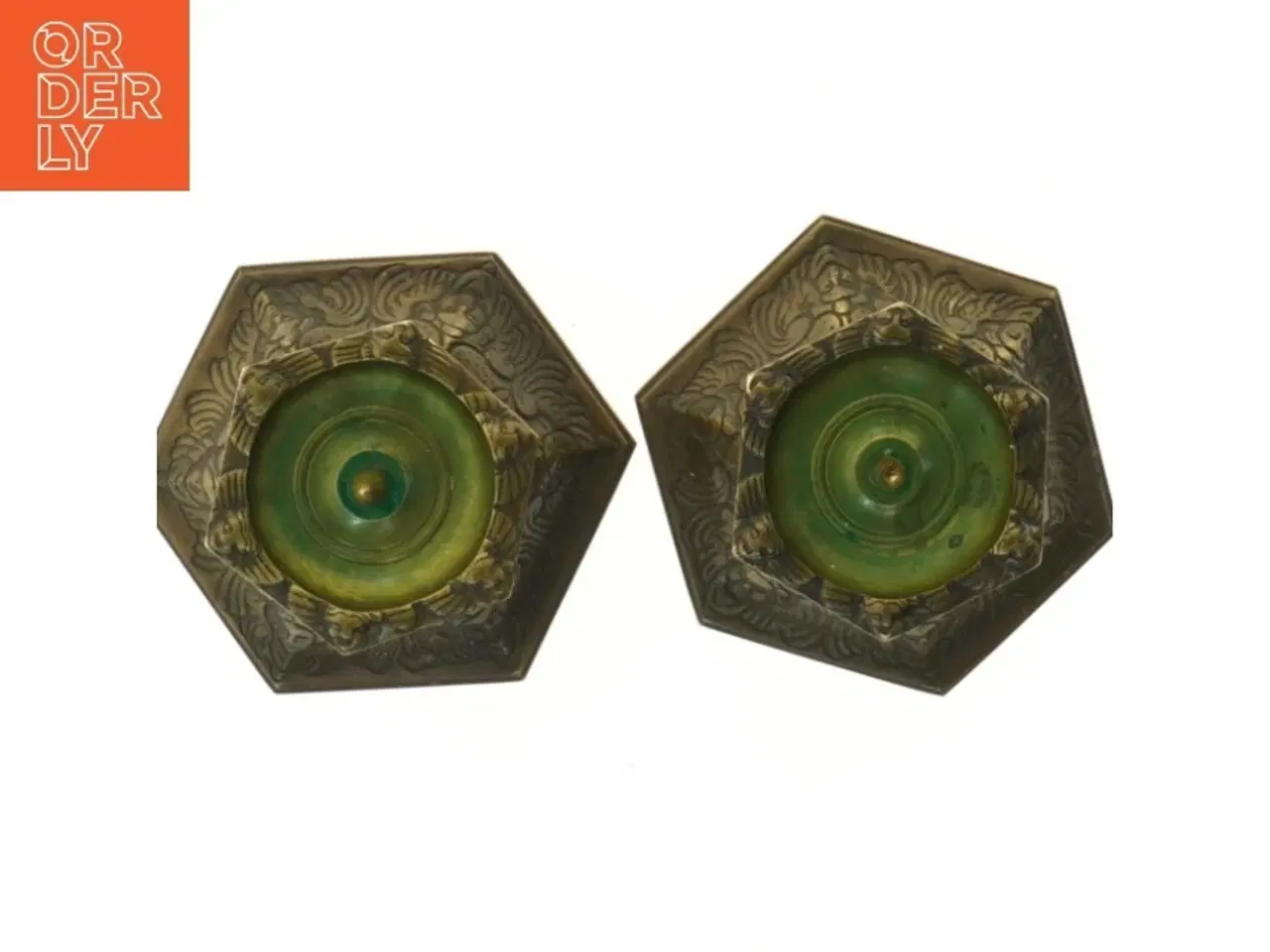 Billede 2 - Antikke lysestager (str. 10x13 cm)