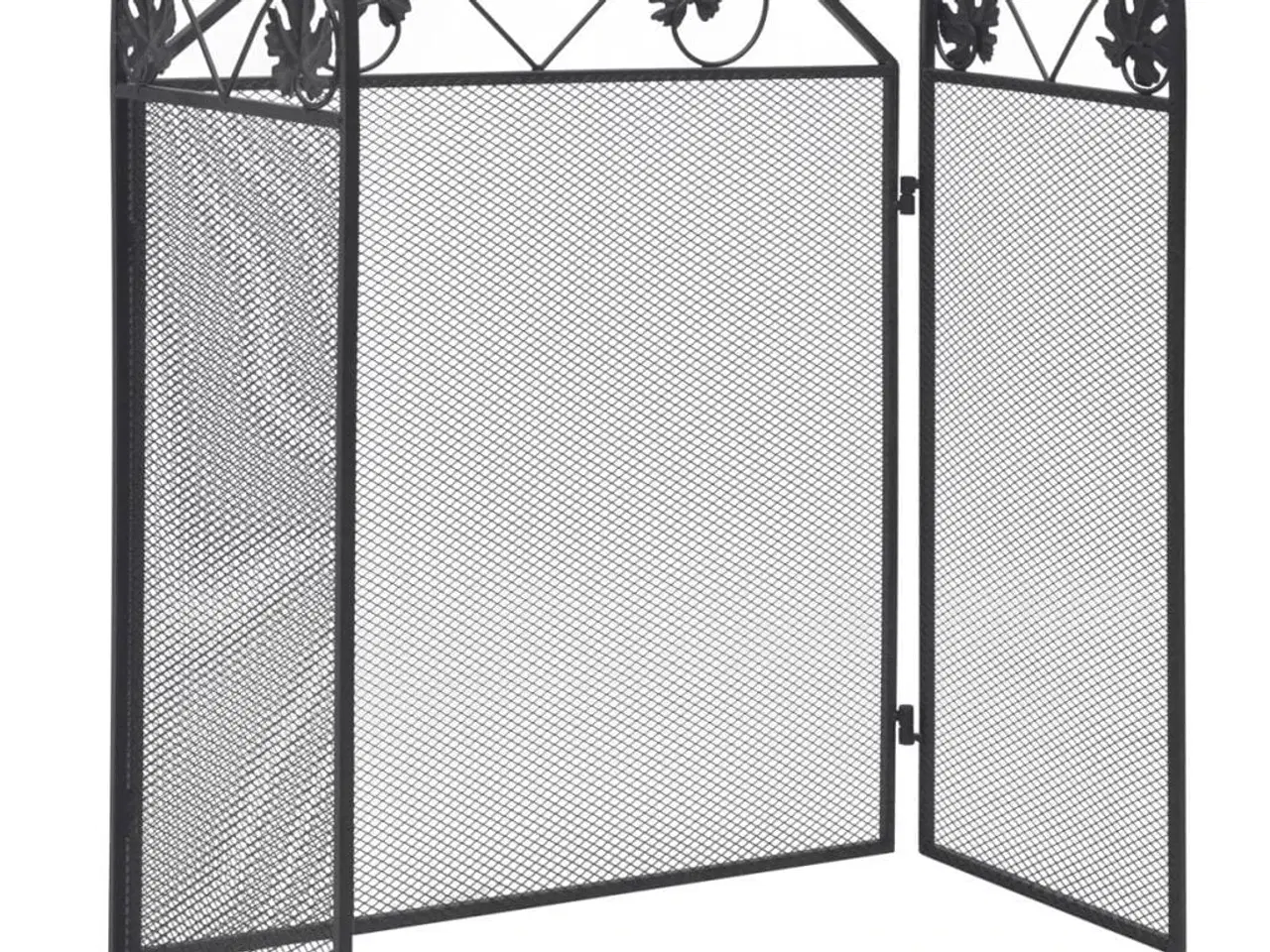 Billede 2 - Pejseskærm med 3 paneler jern sort