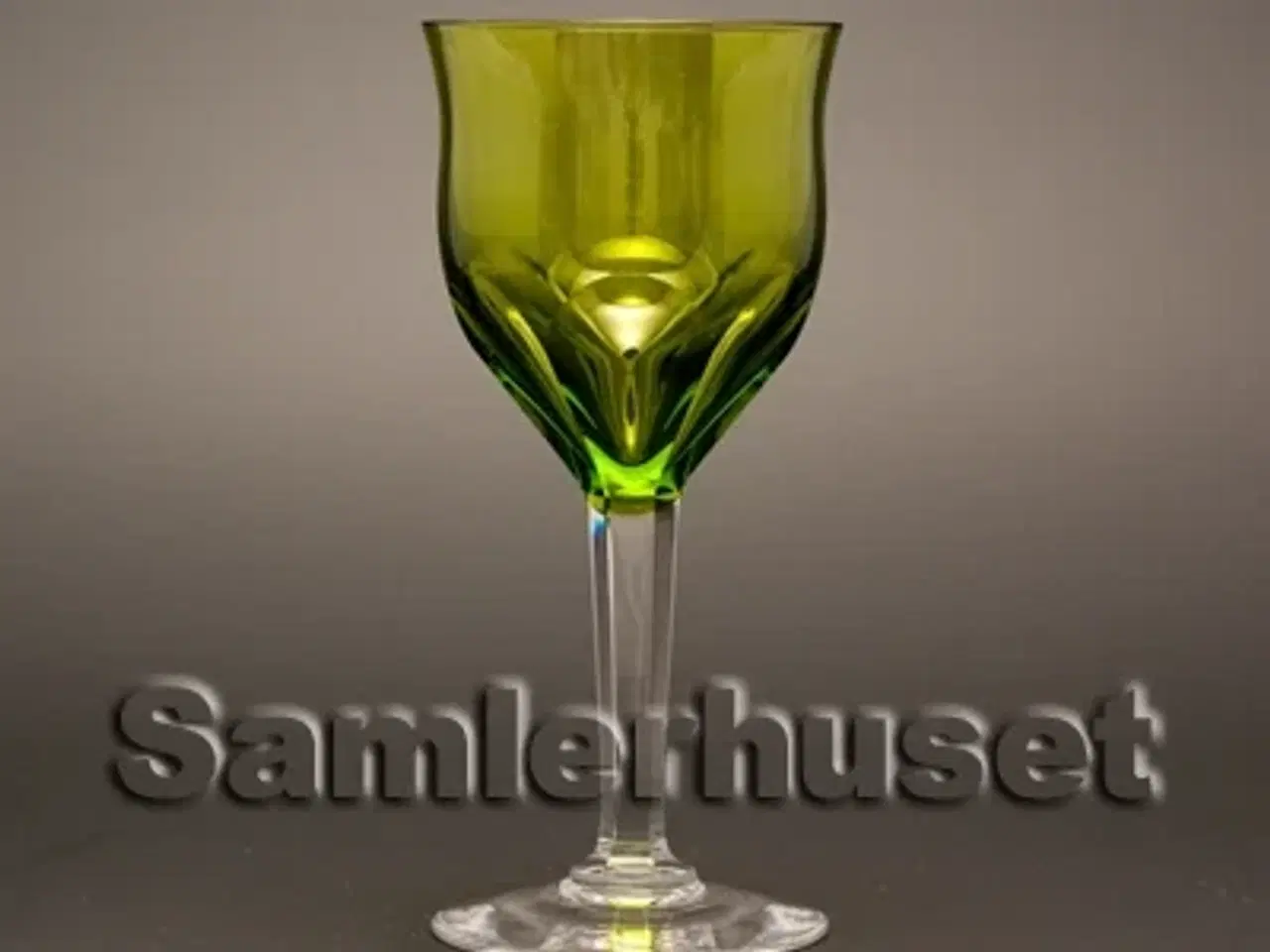 Billede 1 - Oreste Hvidvinsglas, grøn. H:137 mm.