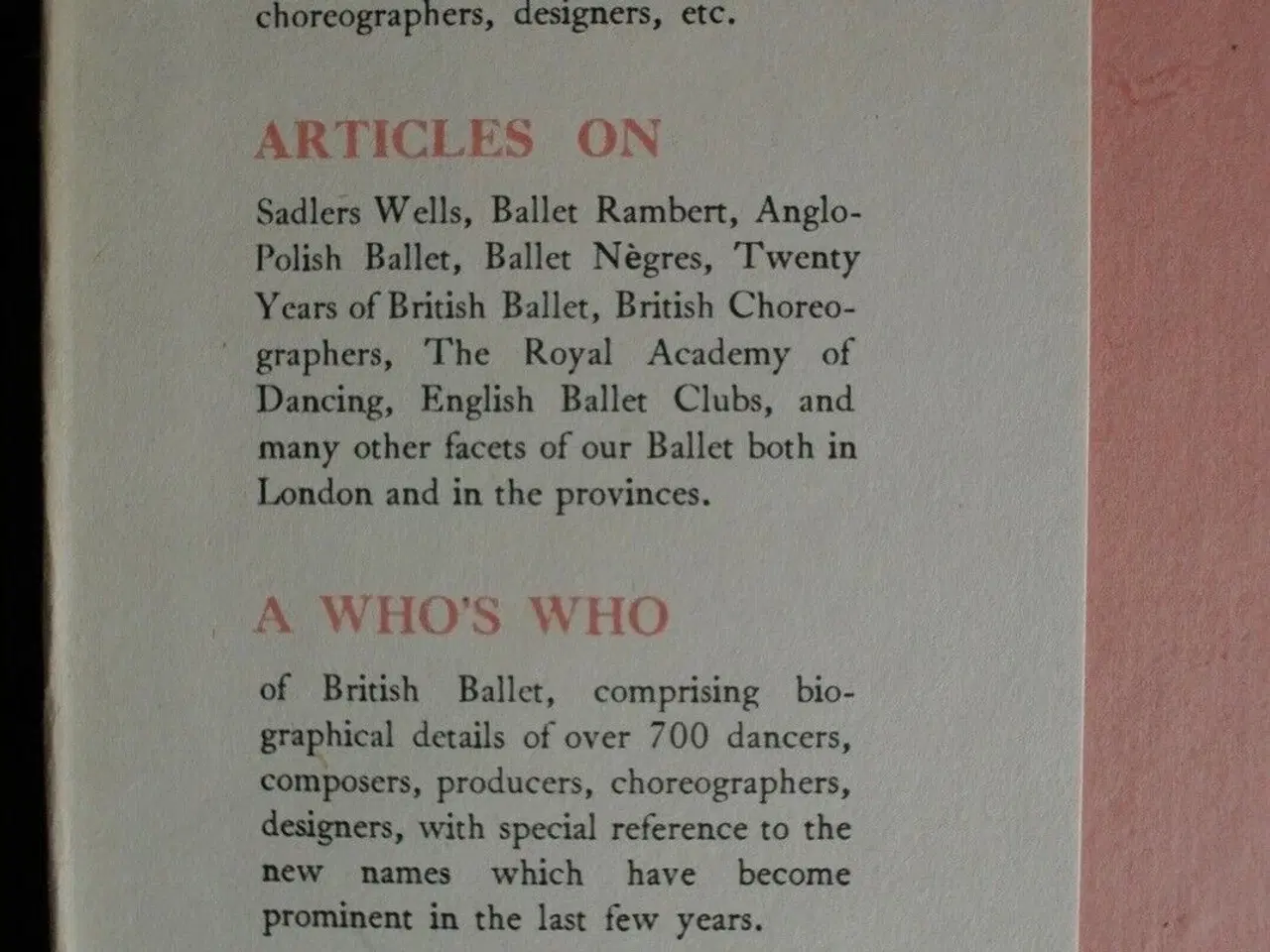 Billede 4 - british ballet, edited by peter noble, emne: kunst