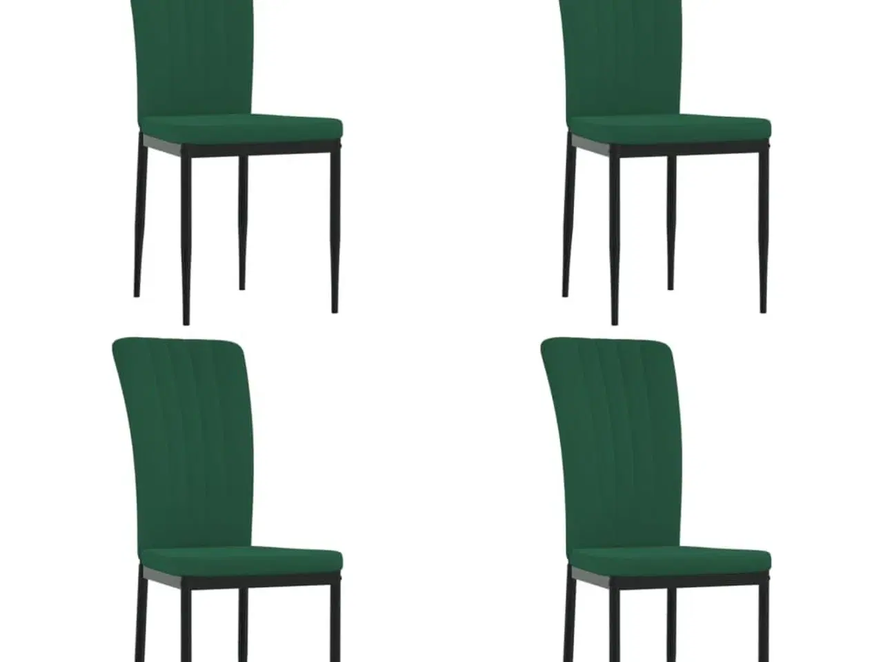 Billede 2 - Spisebordsstole 4 stk. velour mørkegrøn