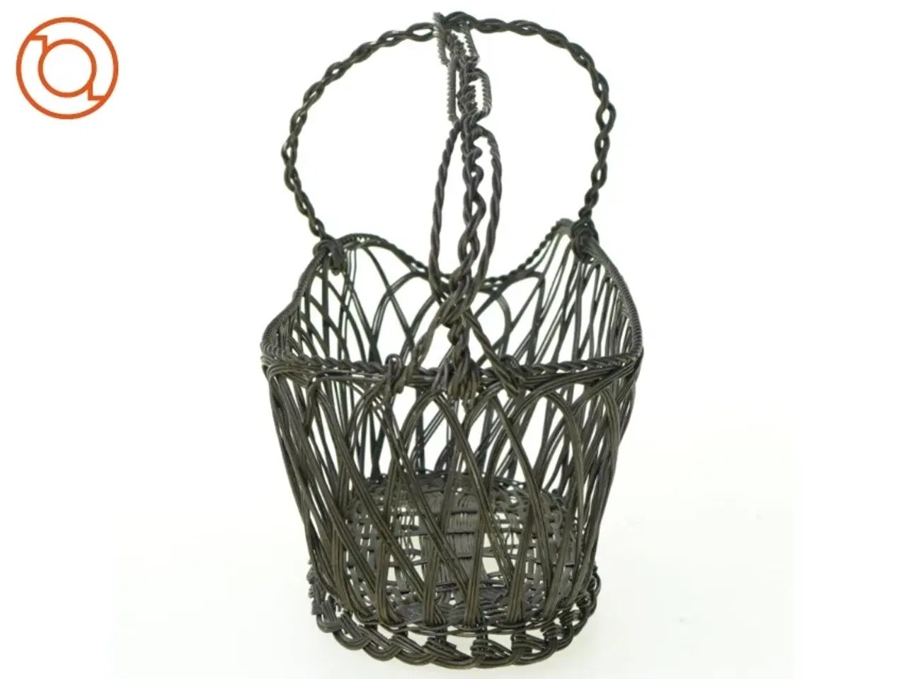 Billede 4 - Fil de fer Metal flet kurv vinholder (str. 25 x 11 x 8 cm)
