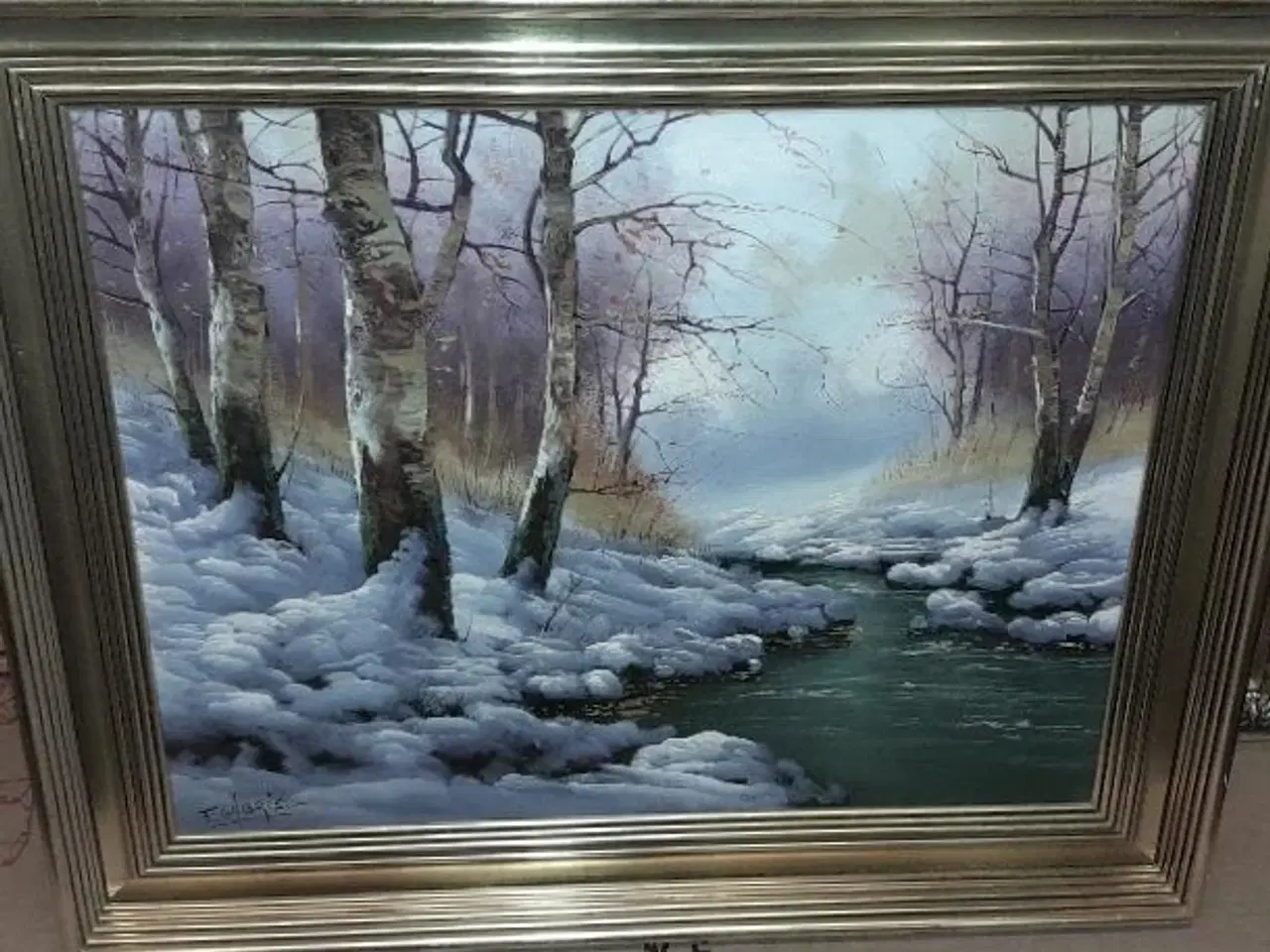 Billede 3 - Malerier 8 stk. med rammer.