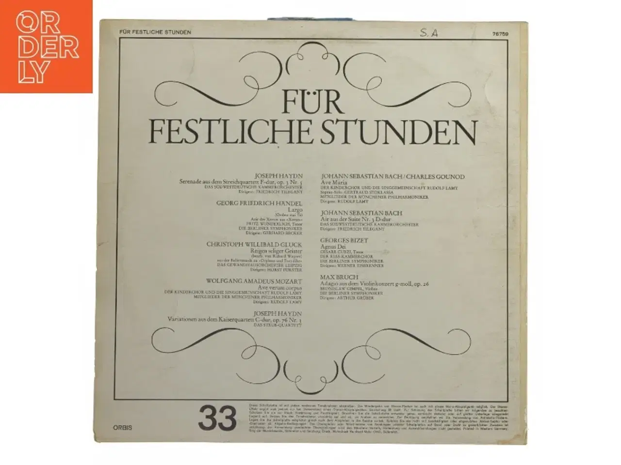Billede 3 - Für Festliche Stunden Orbis LP fra Orbis