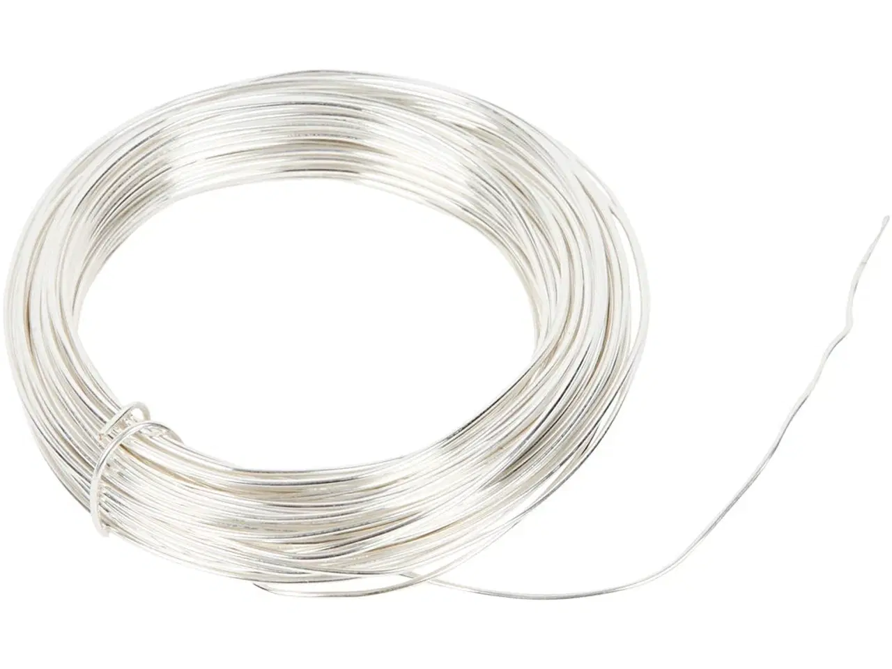 Billede 1 - Forsølvet metaltråd 1 mm - 4 meter til kreative projekter