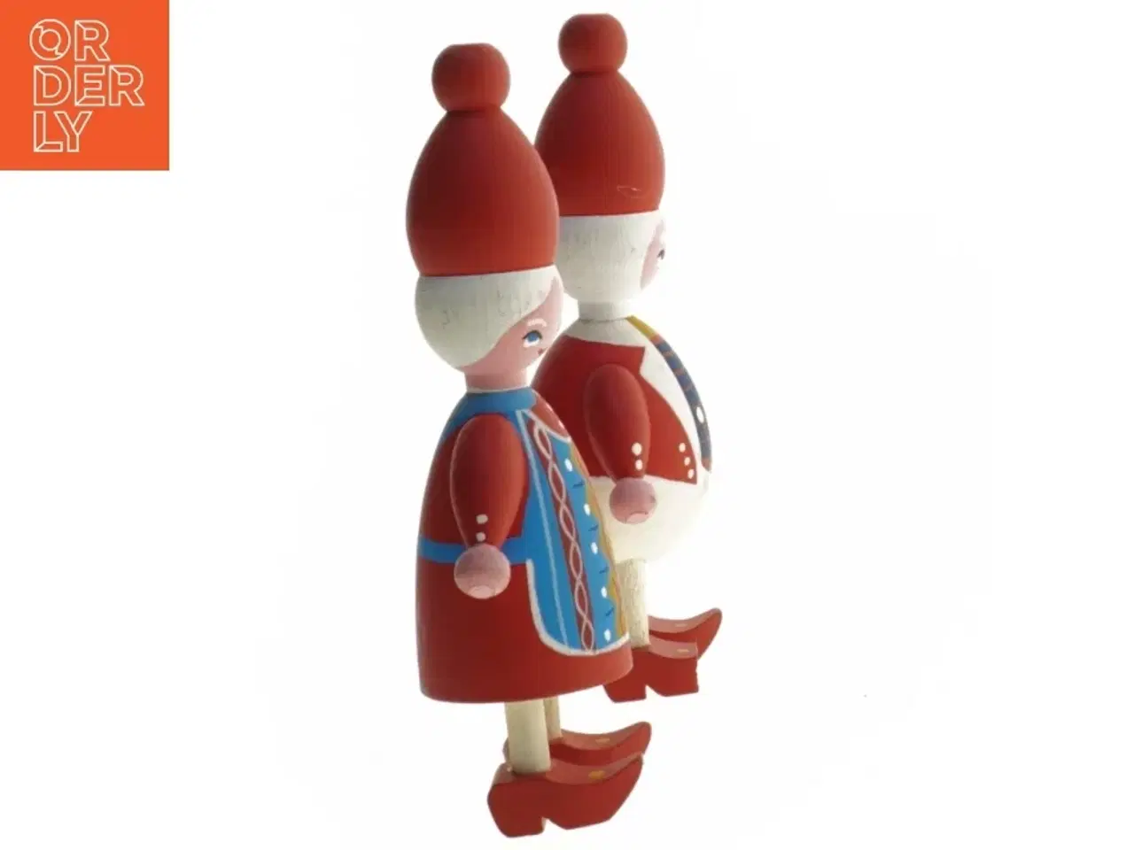 Billede 2 - Træfigurer af nisse par (str. 16,5 cm)