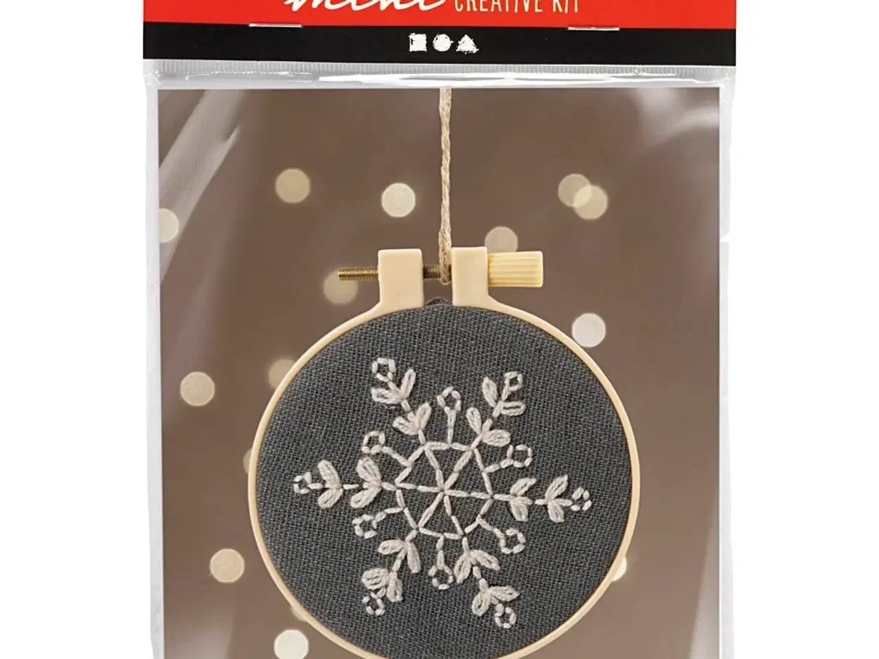 Billede 1 - DIY Broderi Kit - Snefnug i Grå til Juleophæng