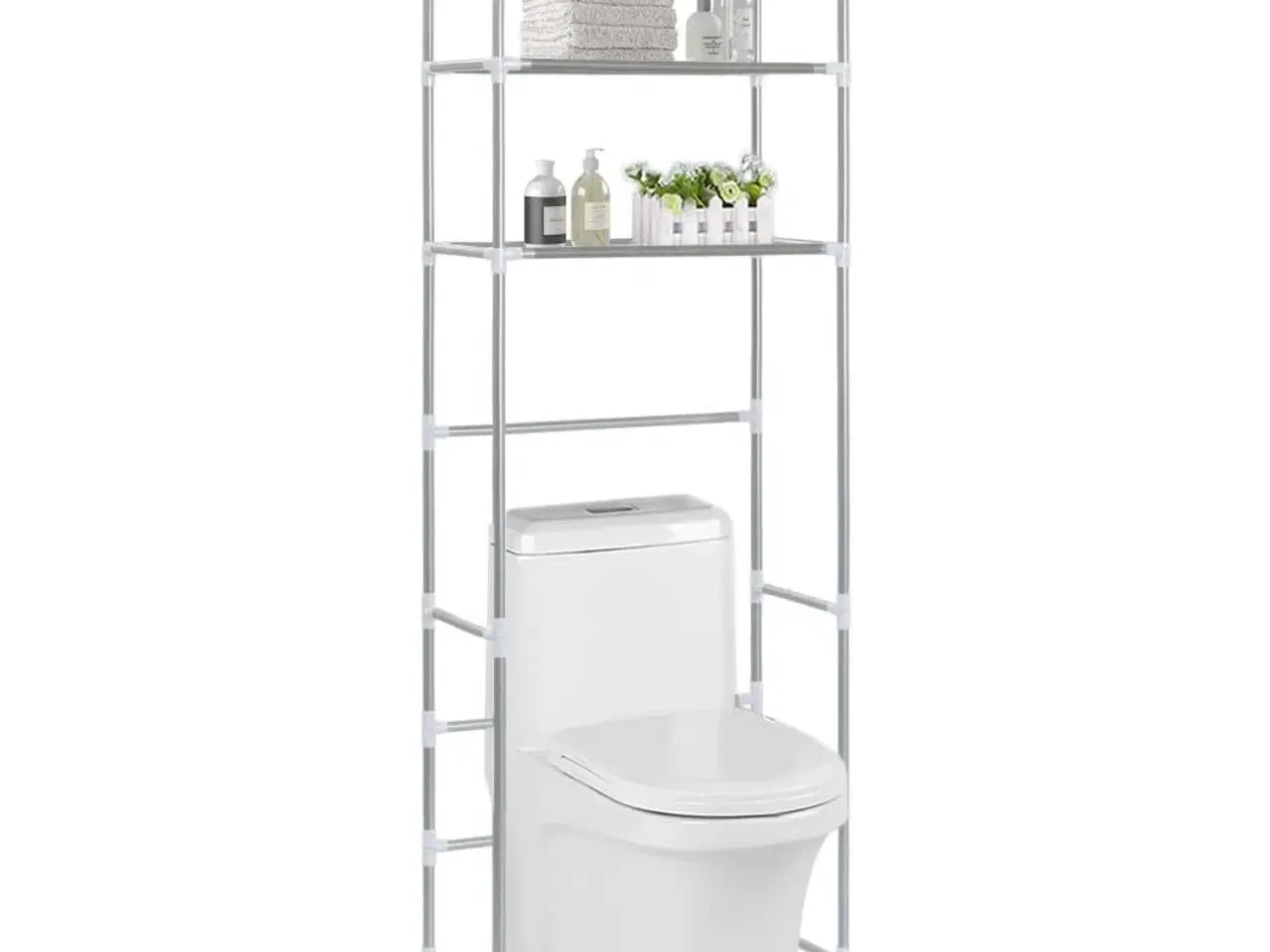 Billede 1 - Opbevaringsstativ med 3 hylder 53x28x169 cm sølvfarvet