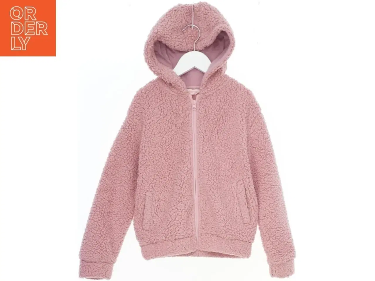 Billede 1 - Lyserød fleecejakke med hætte fra Baard Angels (str. 128)