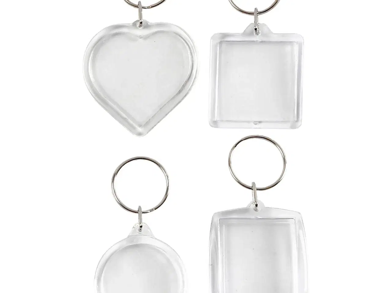 Billede 1 - Klar Akryl Nøglevedhæng - 4 stk. til Personlig Tilpasning