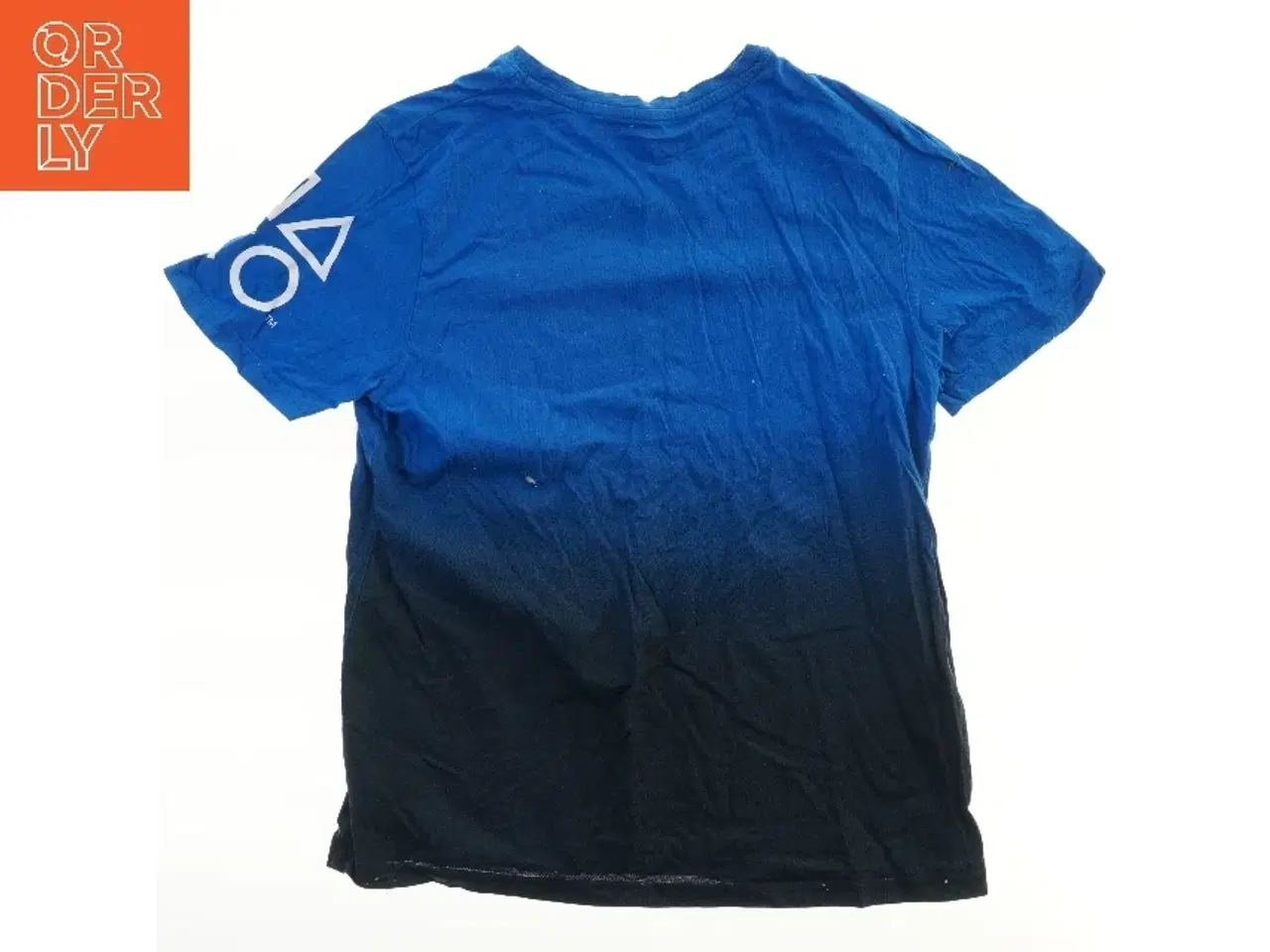 Billede 2 - Blå T-shirt med logo fra H&M (str. 158)