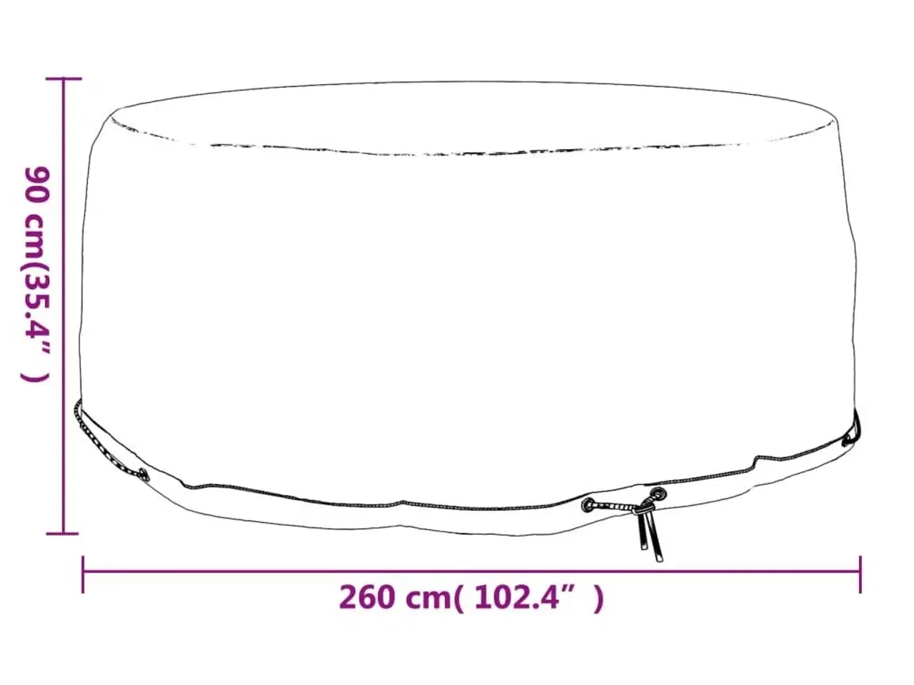 Billede 7 - Havemøbelovertræk Ø260x90 cm 10 øjer rundt