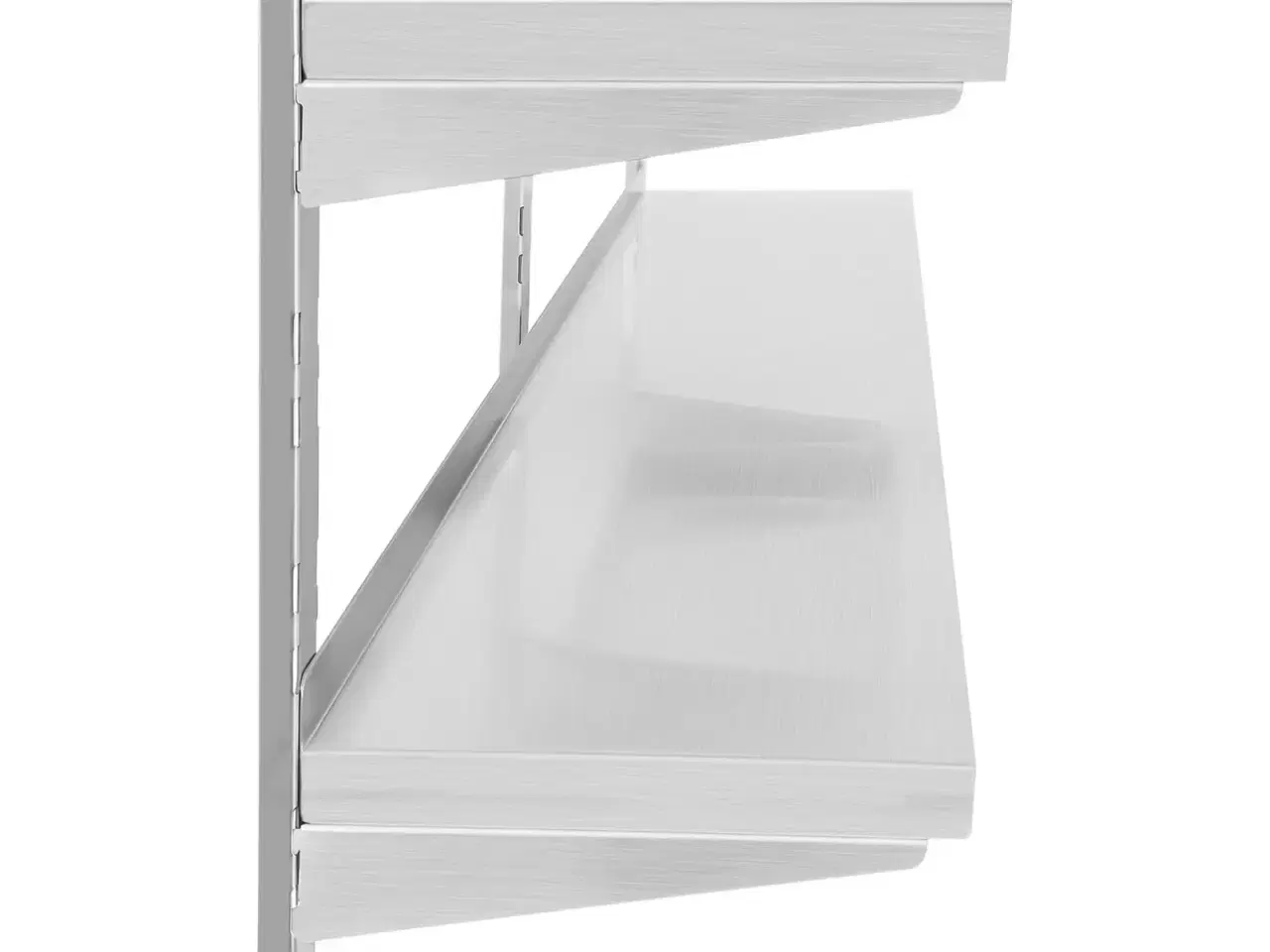 Billede 3 - Væghylde i rustfrit stål – dobbeltmodel – 160x30cm