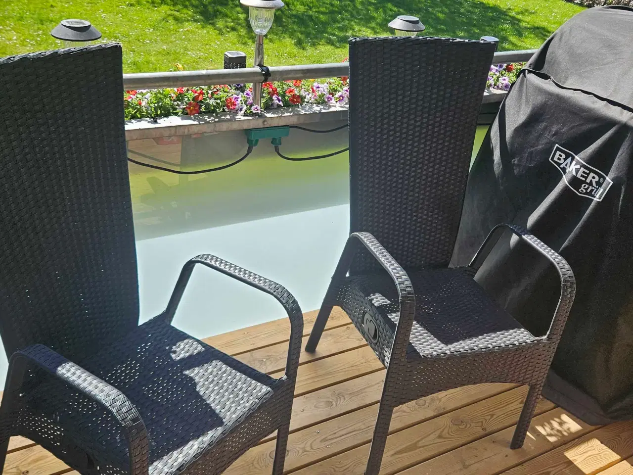 Billede 3 - Havestole I rattan med trinløs justerbar ryg