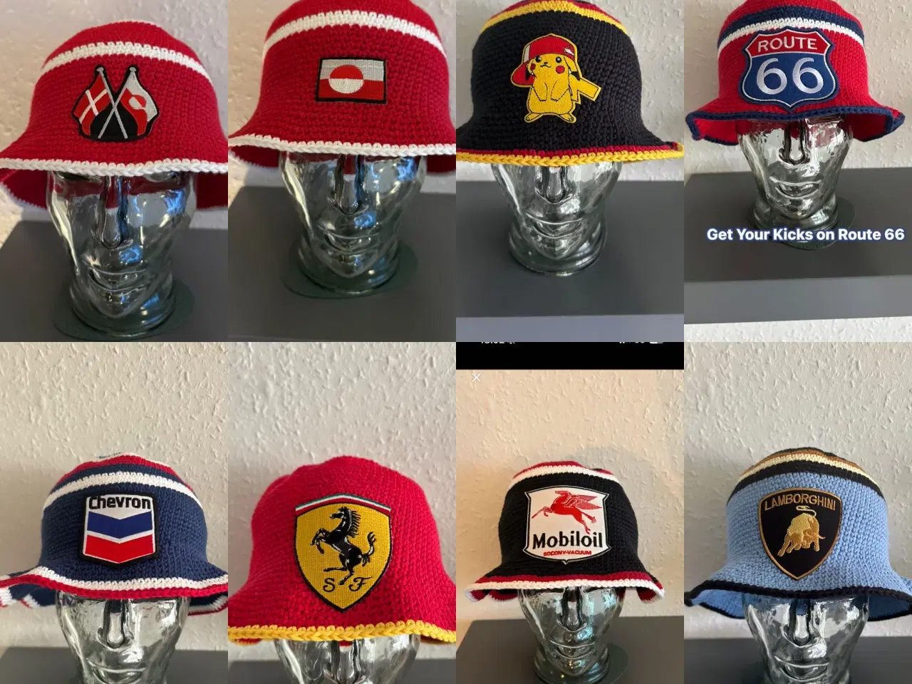 Billede 1 - Hæklede bøllehatte til bl.a. motorsport
