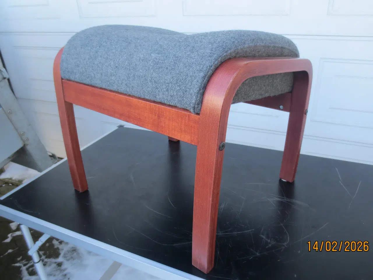 Billede 4 - 1 stk Fodskammel med Grøn stof