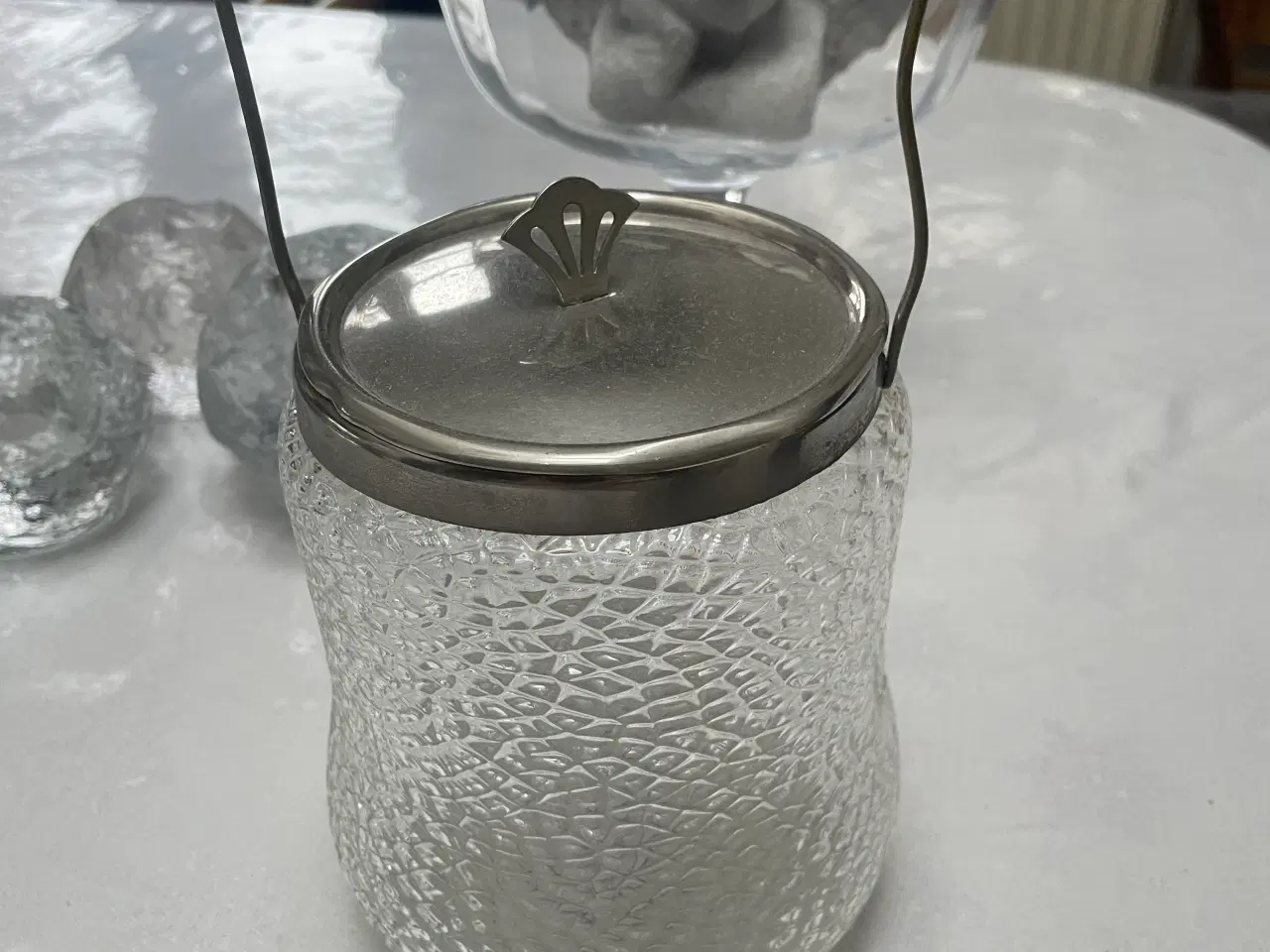 Billede 2 - Gammel kiksespand i glas