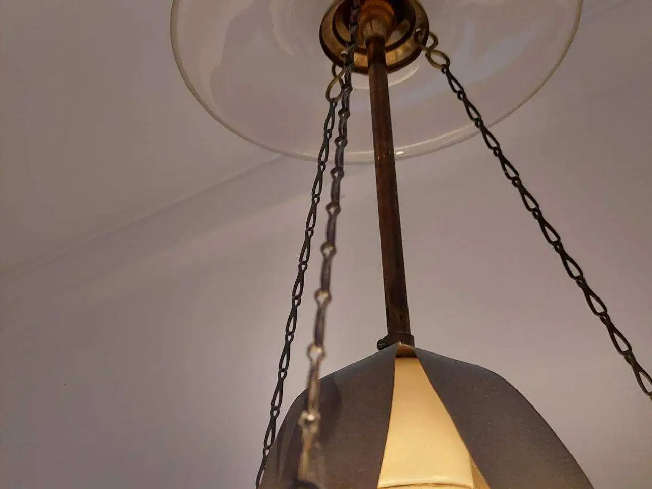 Billede 4 - Asiatisk loftlampe glas messinh