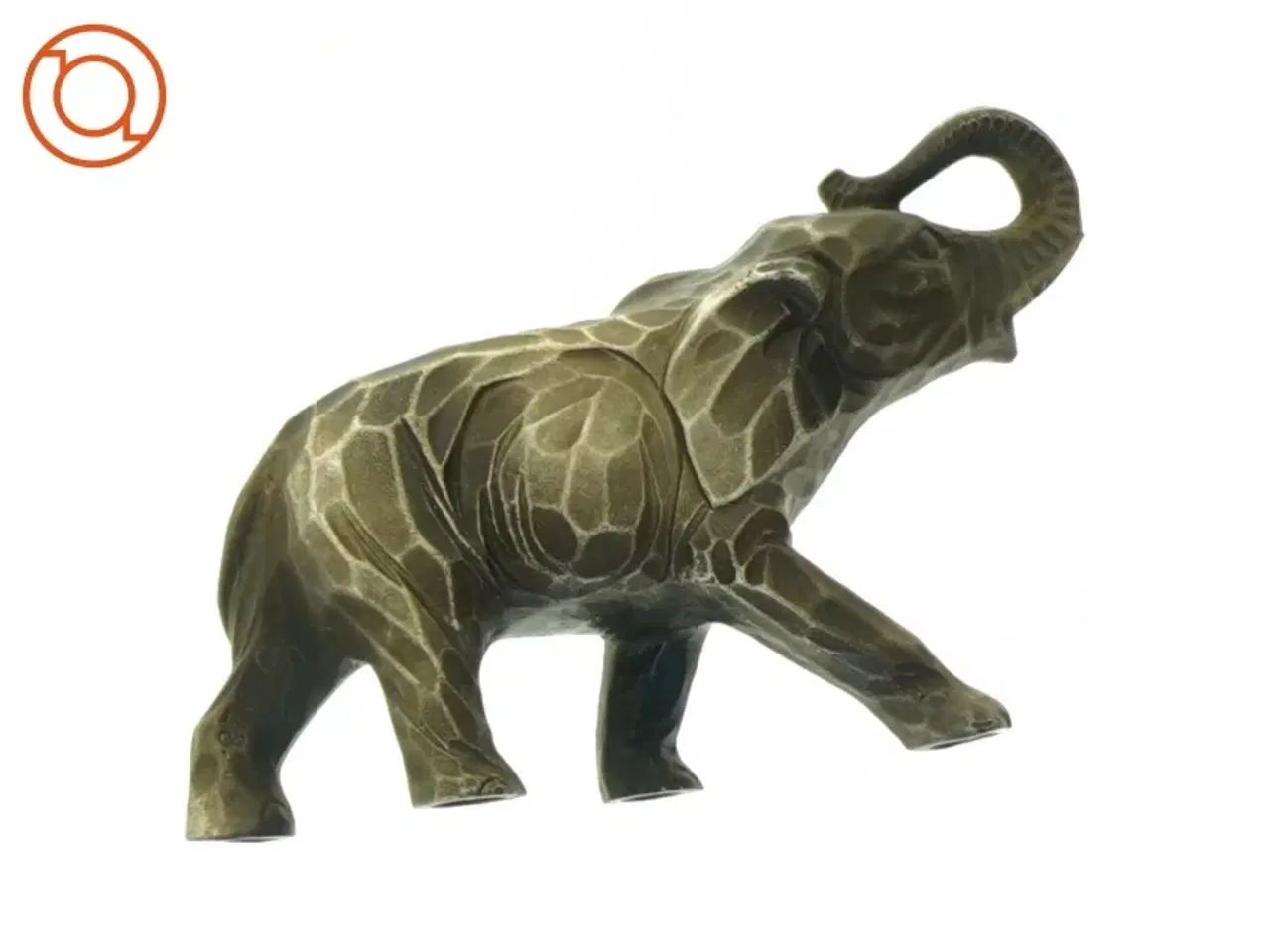 Billede 3 - Bronzefarvet elefantfigur (str. 15 x 9 cm)