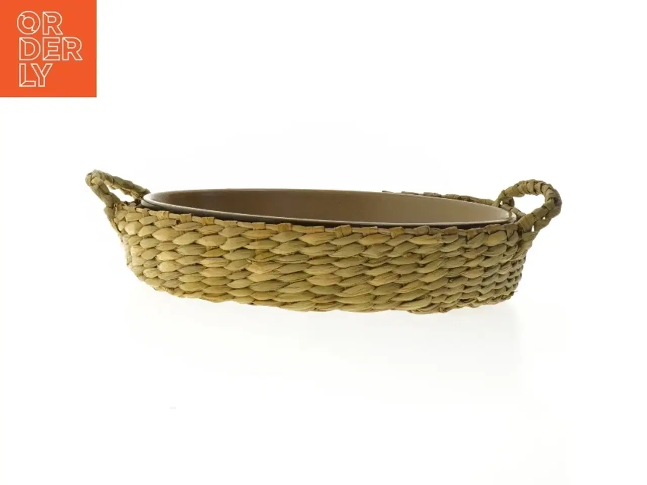 Billede 3 - Flettet kurv med keramisk indlæg (str. 30 cm)