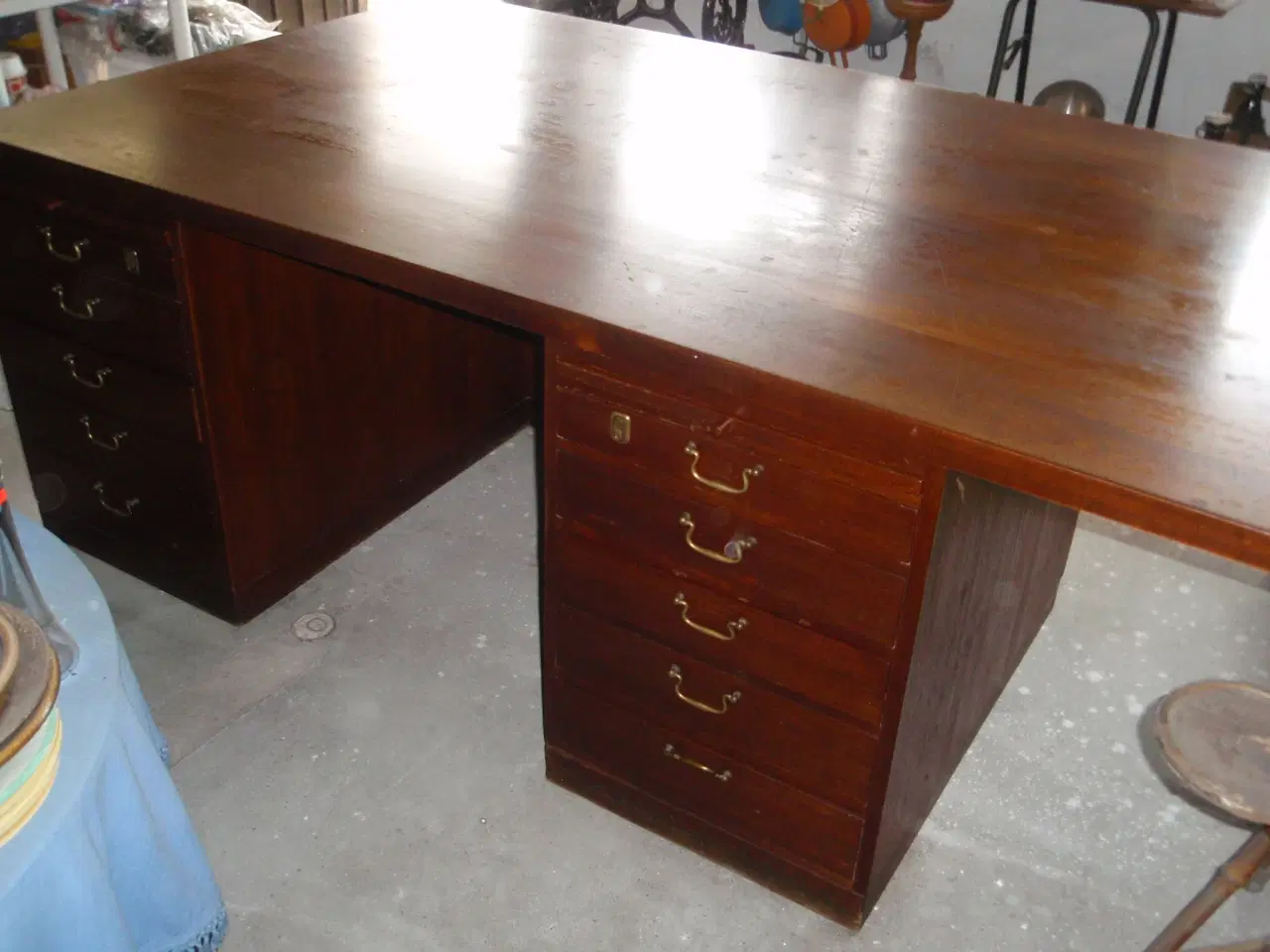 Billede 1 - Gl. unik Teak konference skrivebord