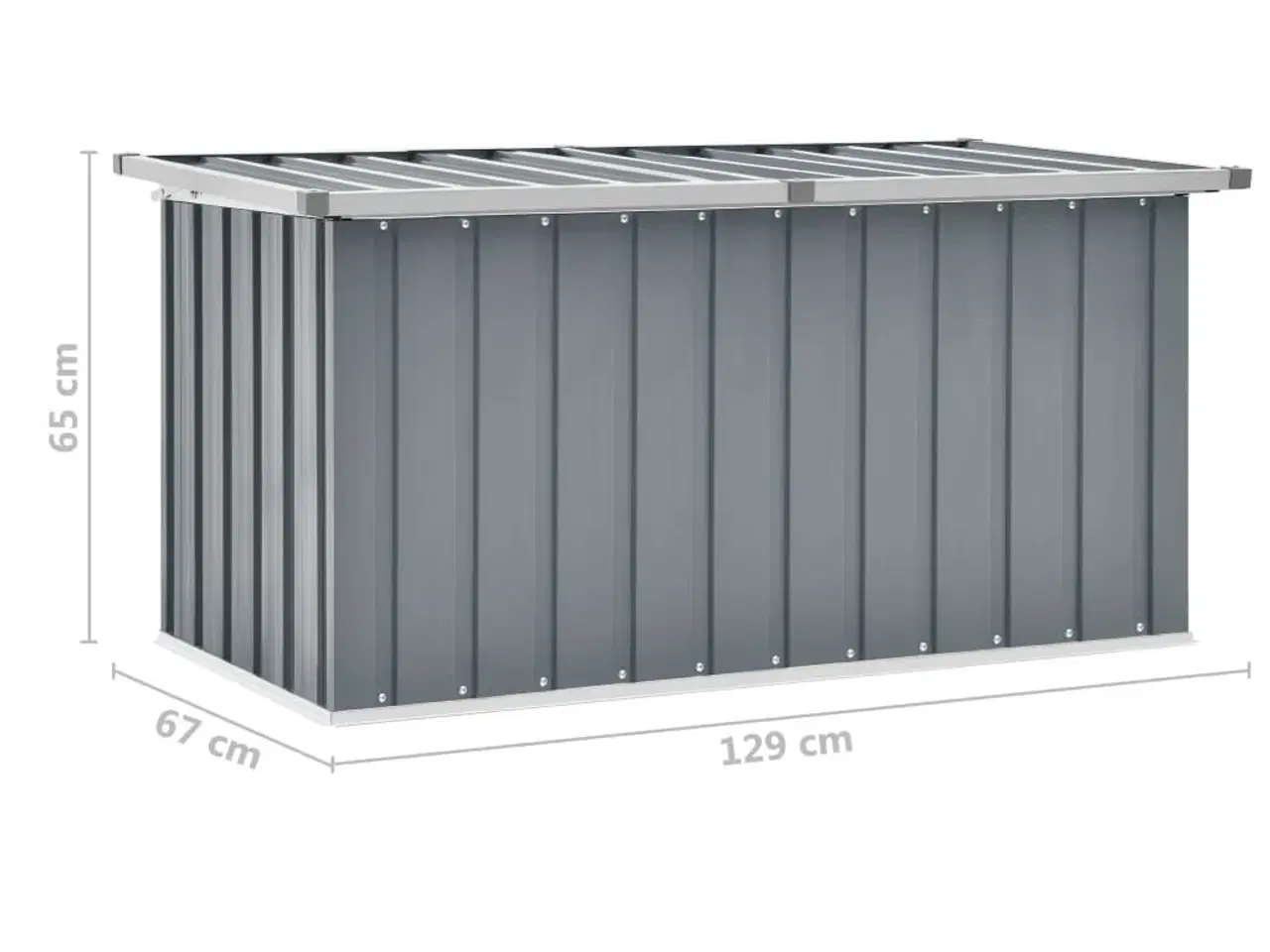 Billede 8 - Opbevaringskasse til haven 129x67x65 cm grå