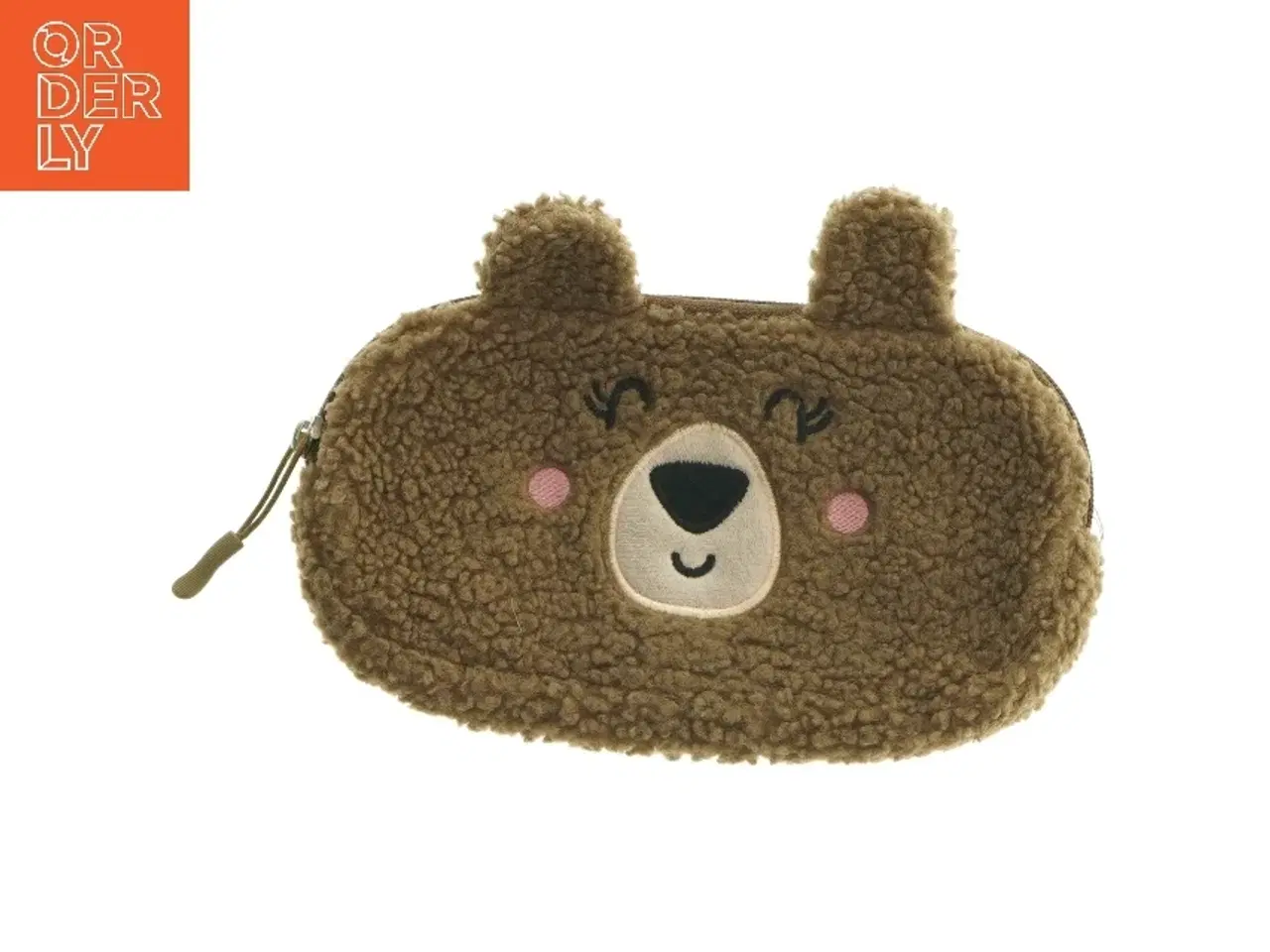 Billede 1 - Pennehus i plys med dyremotiv (str. 23 x. 13 cm)