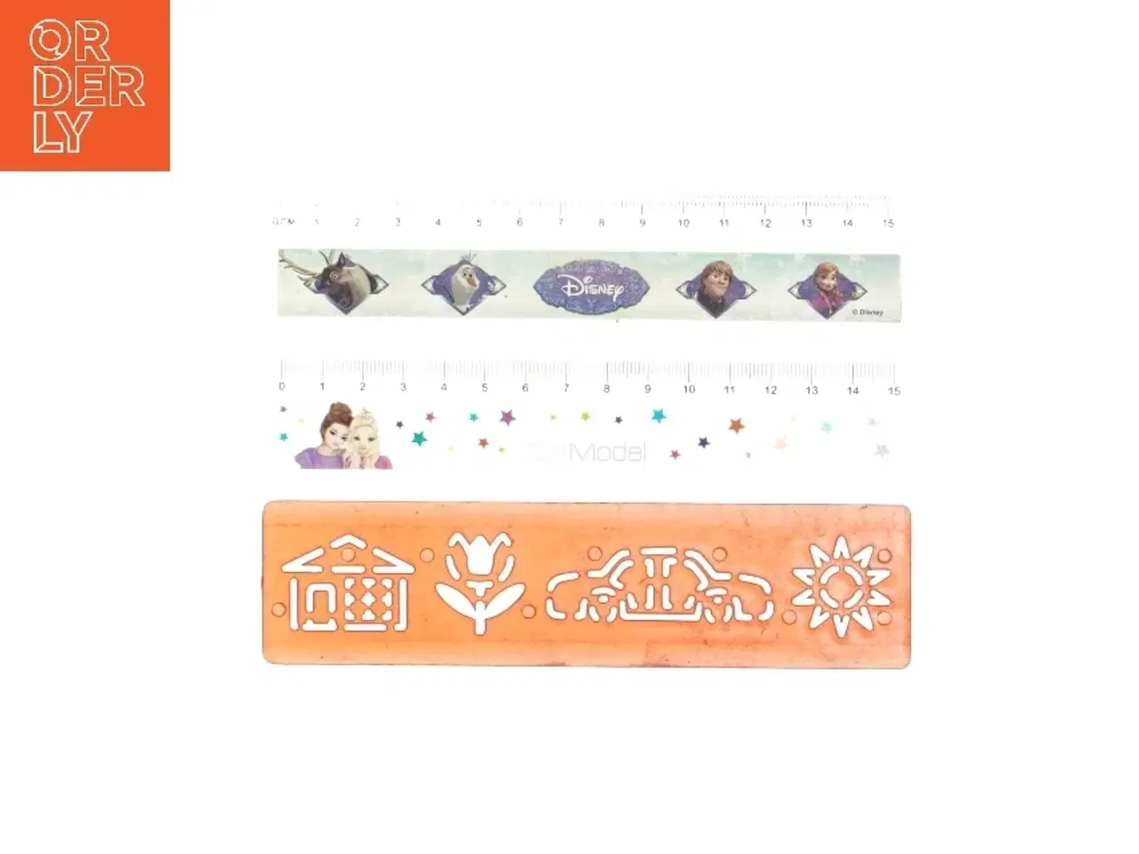 Billede 1 - Linial og stencil sæt fra Disney (str. 15 cm)