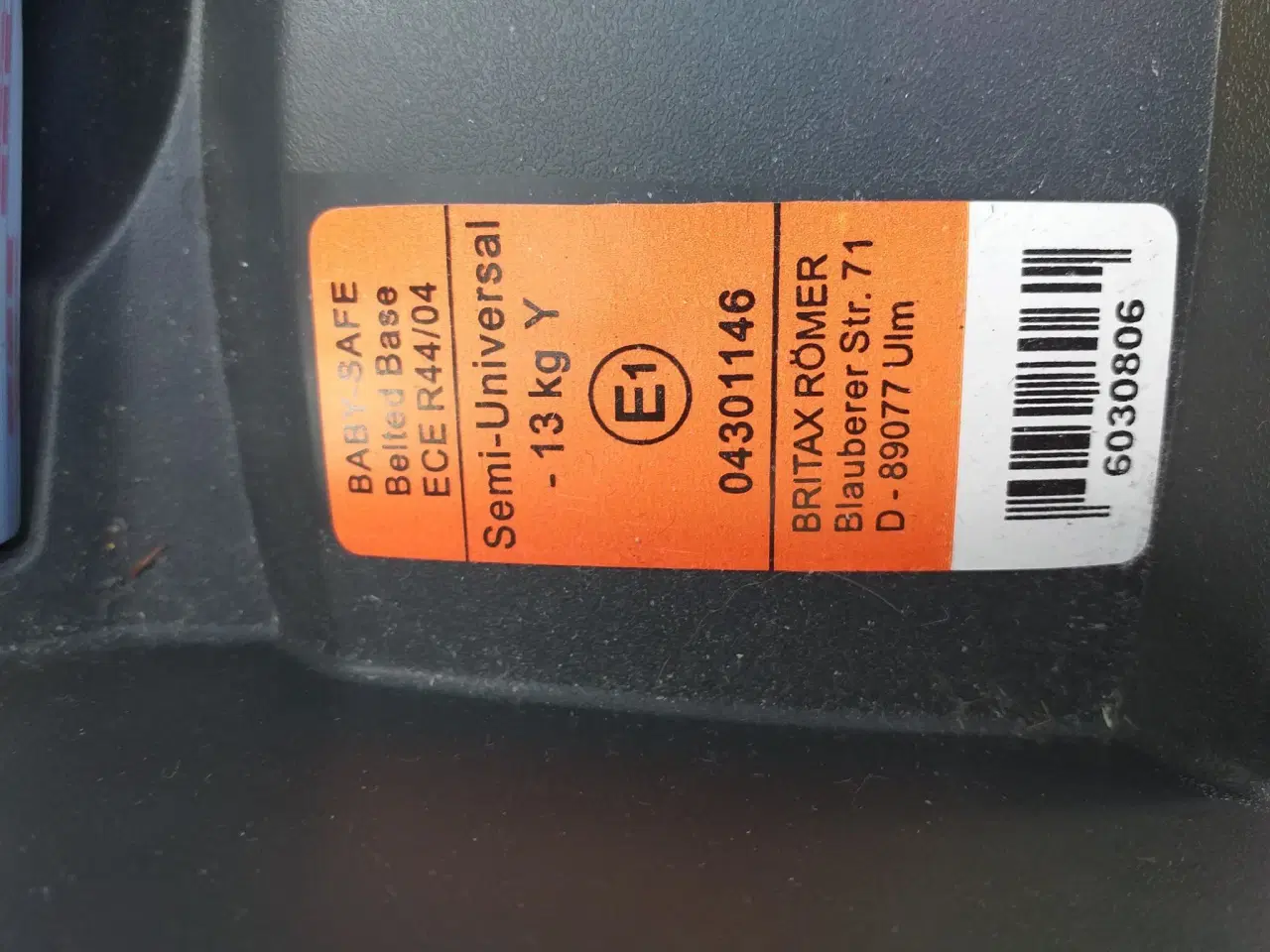 Billede 2 - M) Rømer autostol E4 godkendt med base (IKKE ISO)