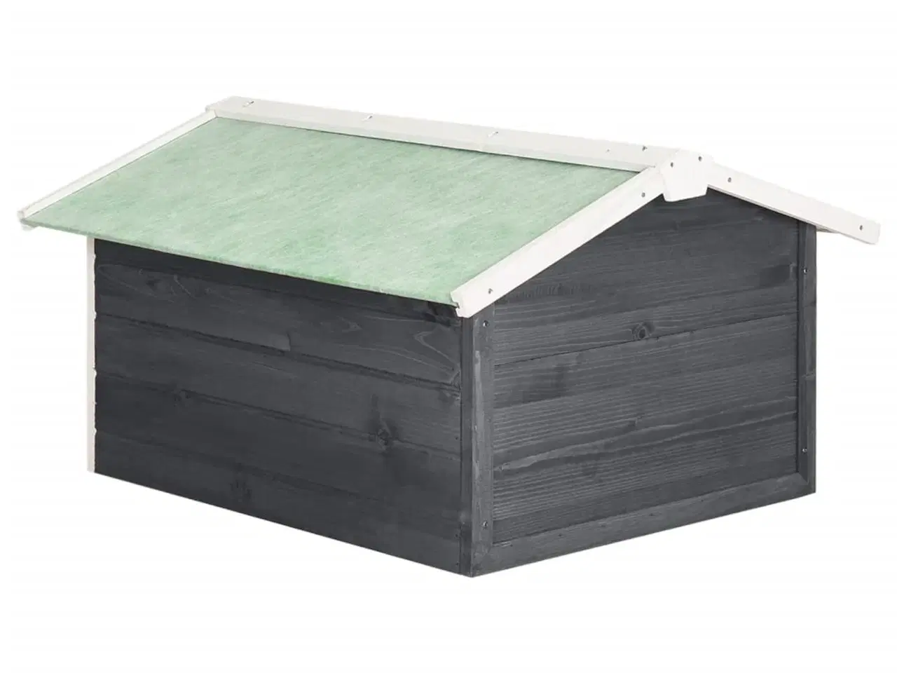 Billede 5 - Hus til robotplæneklipper 72x87x50 cm fyrretræ grå
