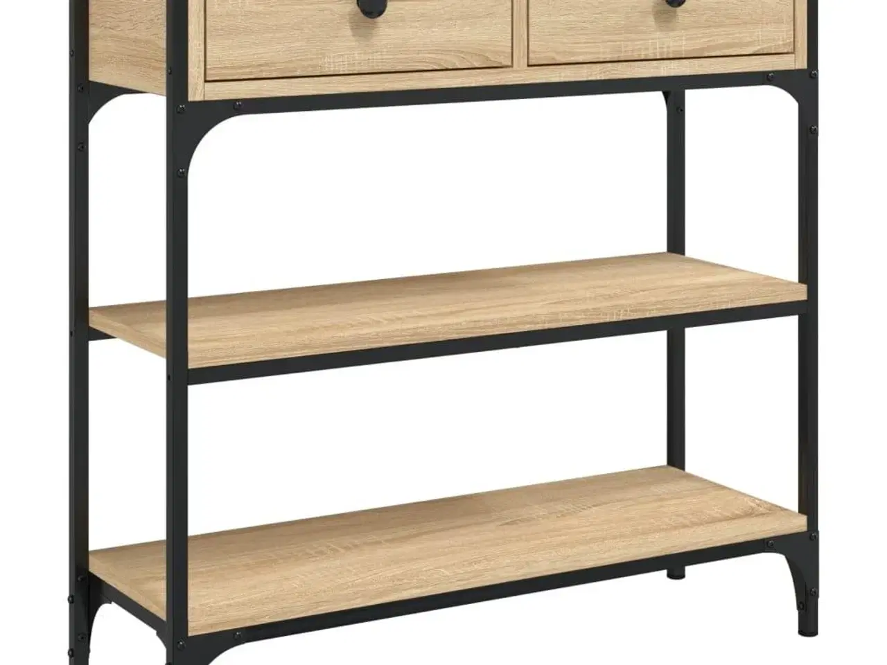 Billede 2 - Konsolbord 72,5x25x75 cm konstrueret træ sonoma-eg
