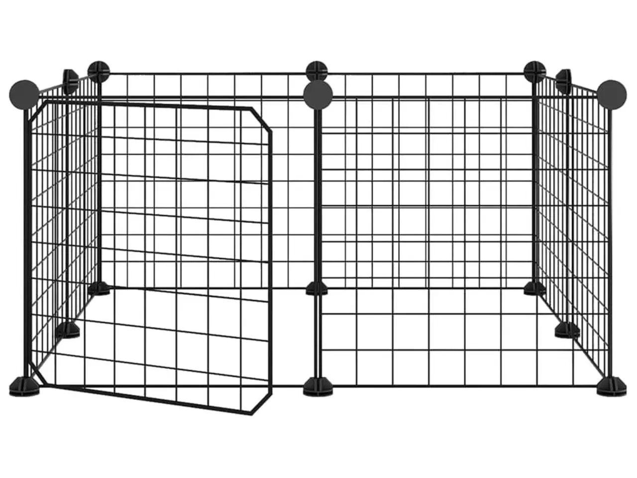 Billede 2 - Kæledyrsbur med 8 paneler og dør sort 35x35 cm stål
