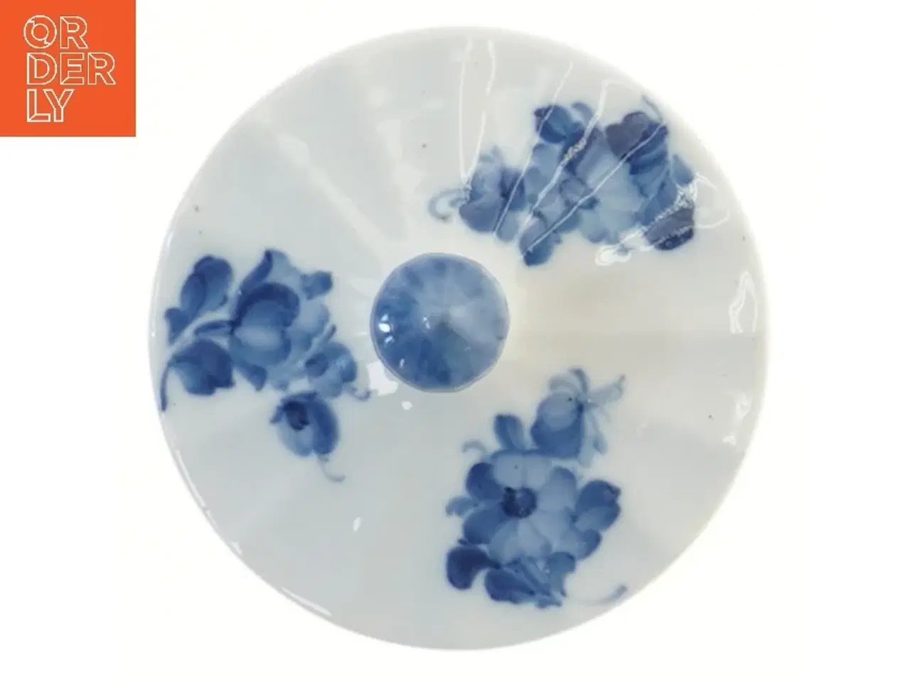 Billede 1 - Porcelæns låg med blåt blomstermønster fra Royal Copenhagen (str. 11,5 cm)