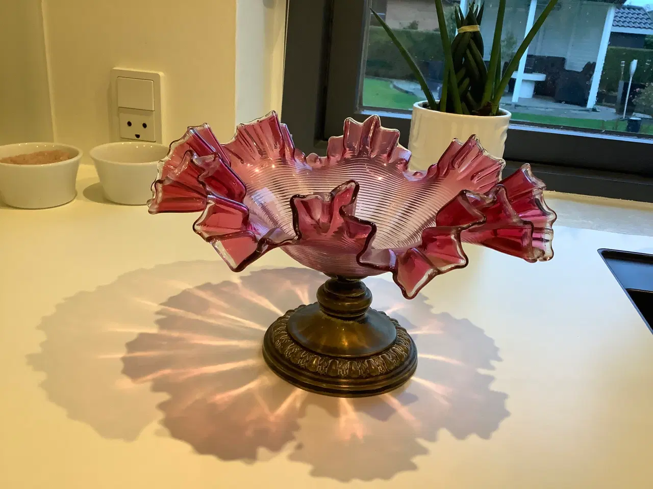 Billede 1 - Blonde porcelæns fad og ler fad