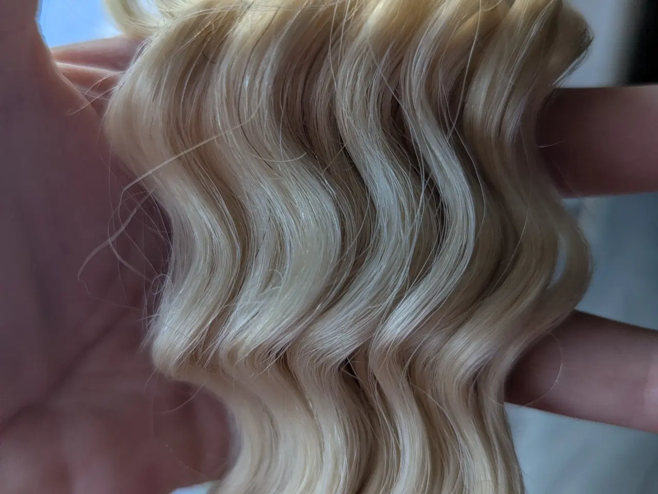 Billede 15 - Human hair 76 cm. Blond Deep wave.