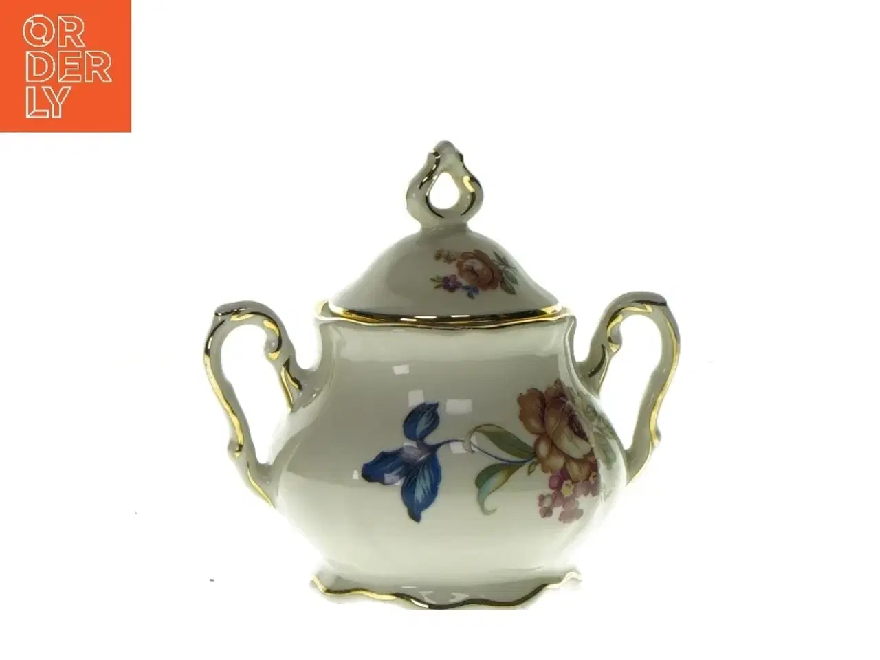 Billede 1 - Sukkerskål med blomsteråprint fra Bucka&Nissen (str. HØ:14x11cm)