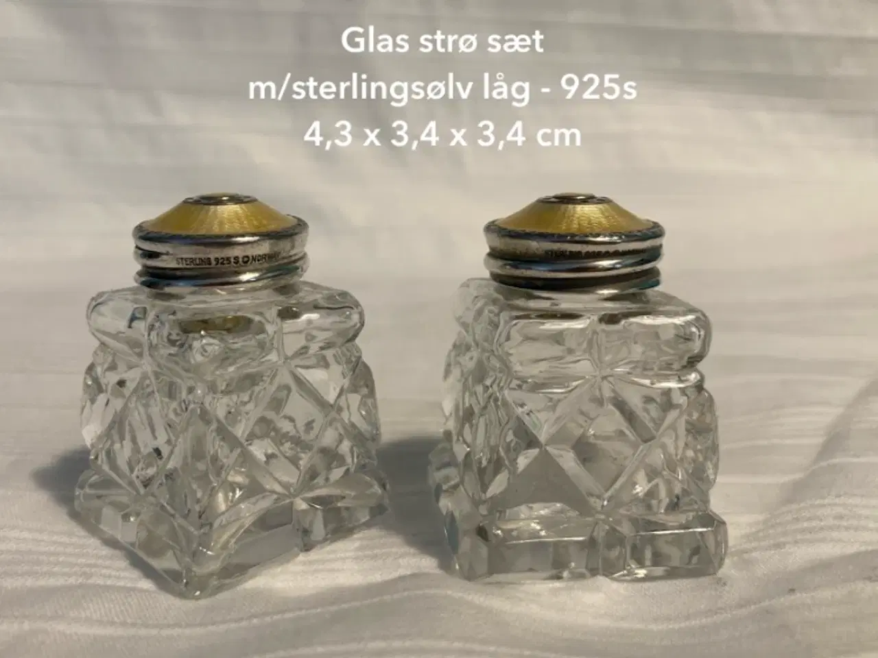 Billede 1 - Glas strø med sterling låg