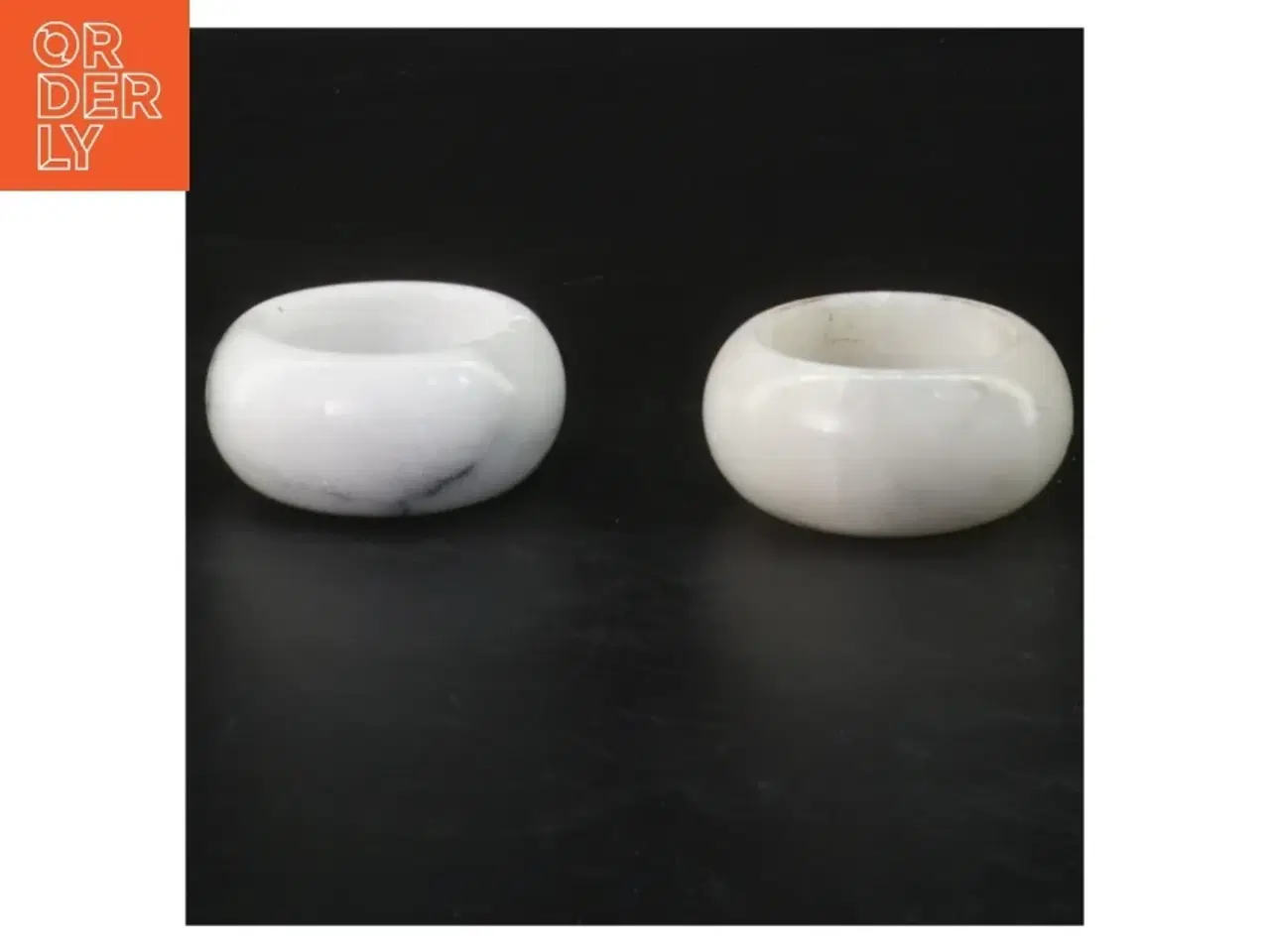 Billede 1 - Hvide marmor lysestager (str. Ø 6 cm)
