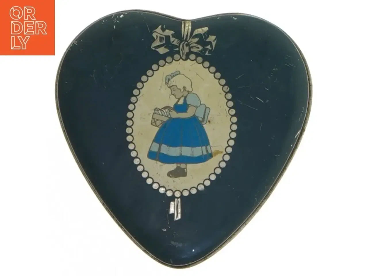 Billede 1 - Hjerteformet metalæske fra Irma (str. 9,5 cm)