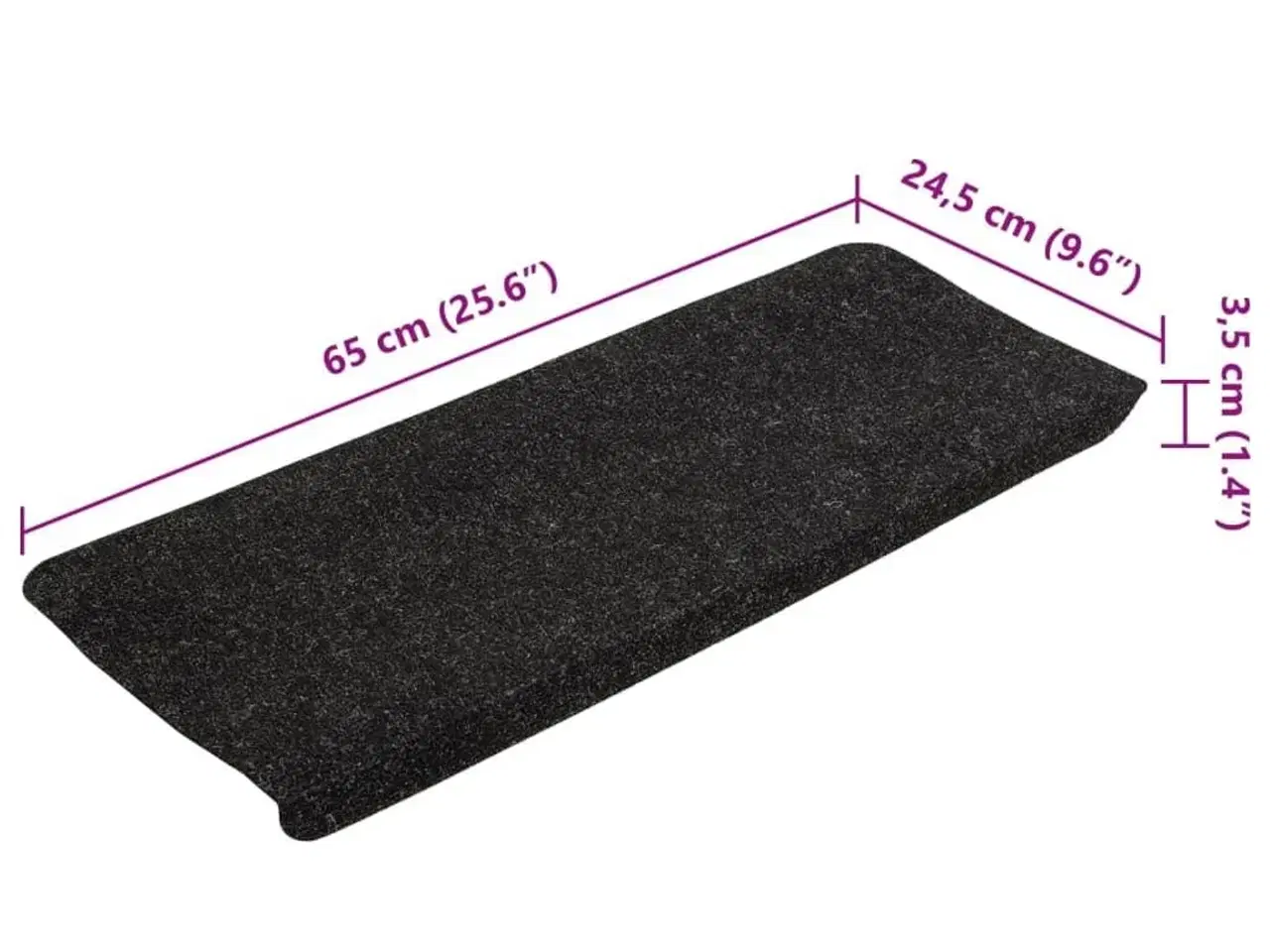 Billede 8 - Selvklæbende trappemåtter 15 stk. 65x24,5x3,5 cm antracitgrå