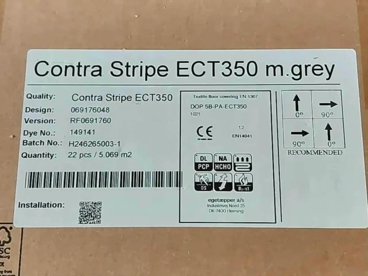 Billede 4 - Tæppefliser Contra stripe medium grey