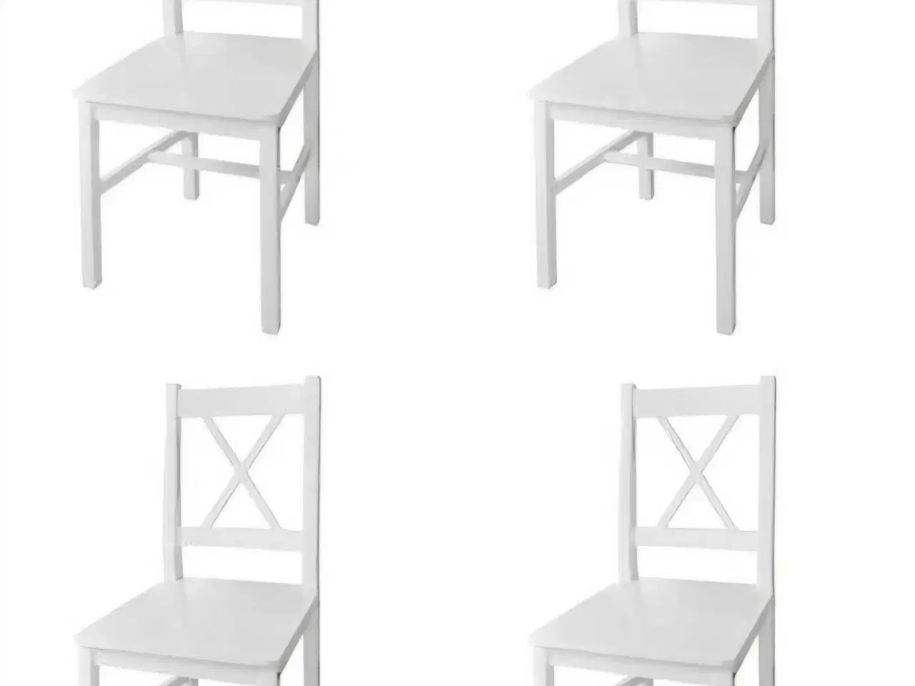 Billede 1 - 4 stk hvide spisebordsstole 