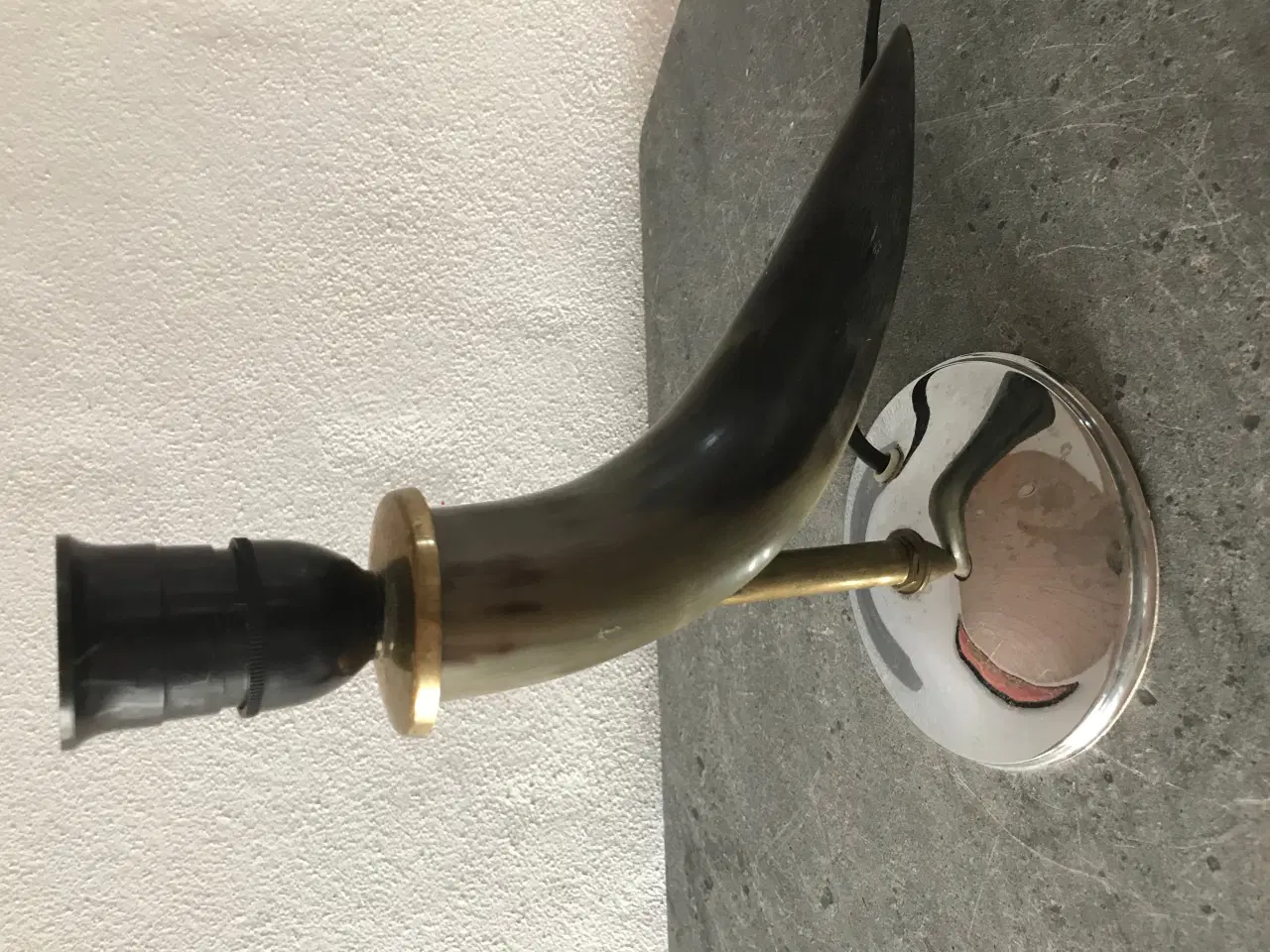 Billede 7 - Unik bordlampe i messing, horn og chrome