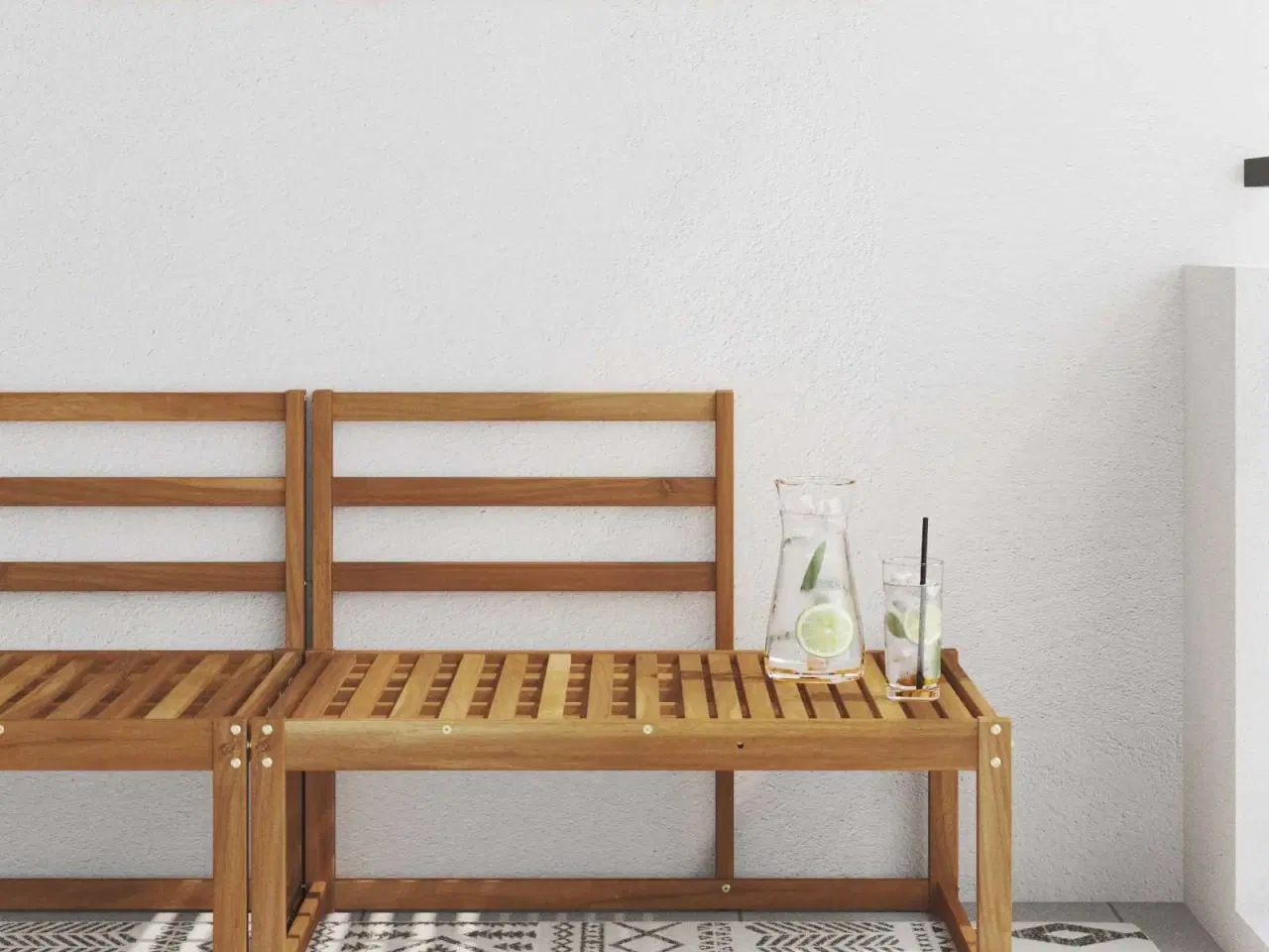 Billede 1 - Udendørs Modulsofa Naturfarvet 91 x 63 x 73 cm